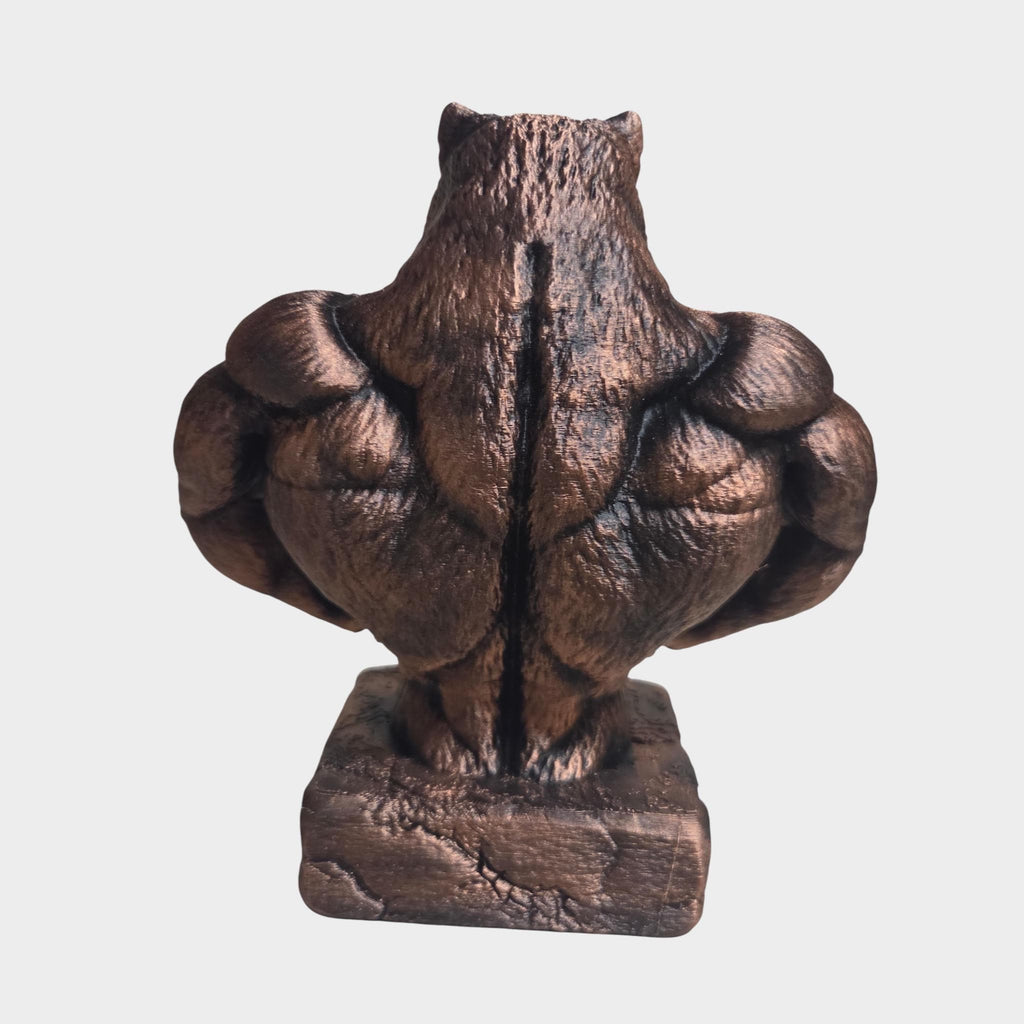 Muscular cat Bust – Strong cat Sculpture – Gothic Home Decor – Animal Statue – Man Cave & Gym Decor