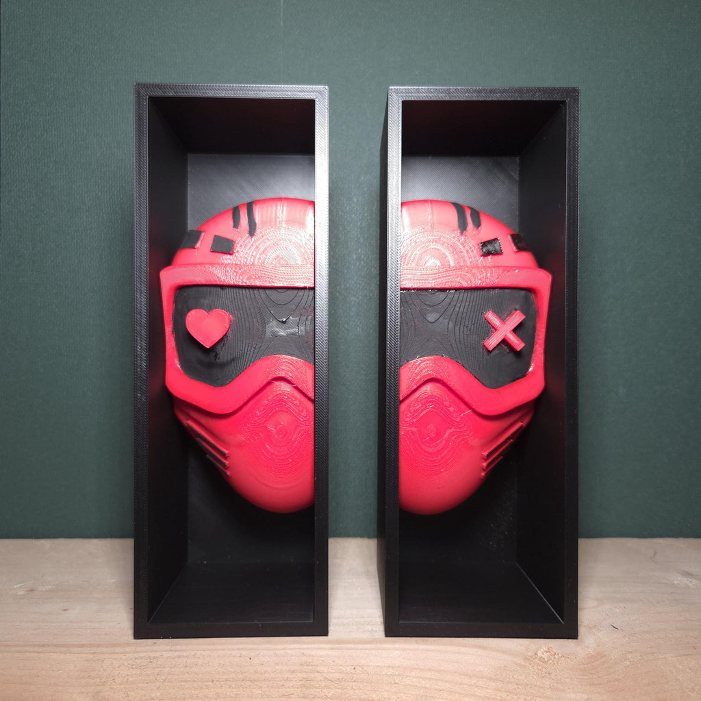 Love & Chaos Book Nook – Split Mask Shelf Insert – Anti Hero Decor