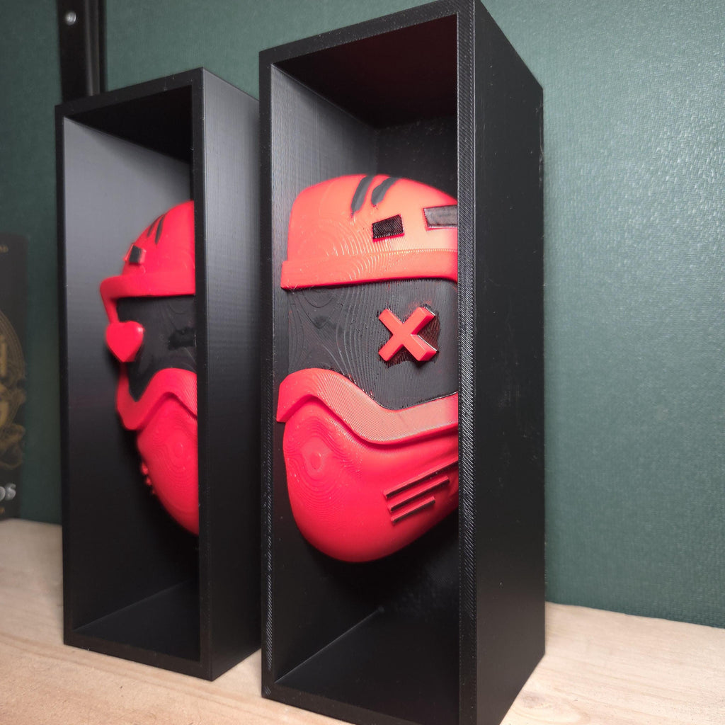 Love & Chaos Book Nook – Split Mask Shelf Insert – Anti Hero Decor