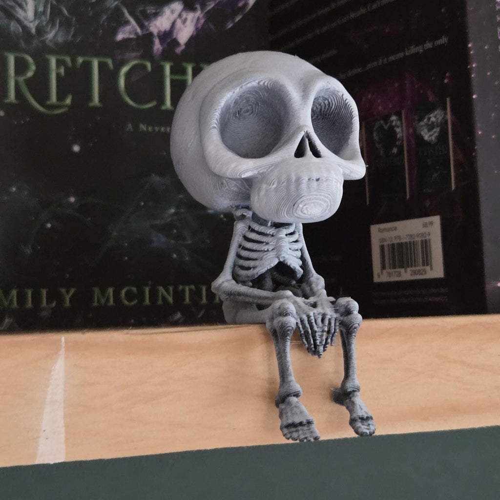 Sitting on a shelf - Poseable Skeleton Figurine – Unique 3D Printed Skeleton Decor