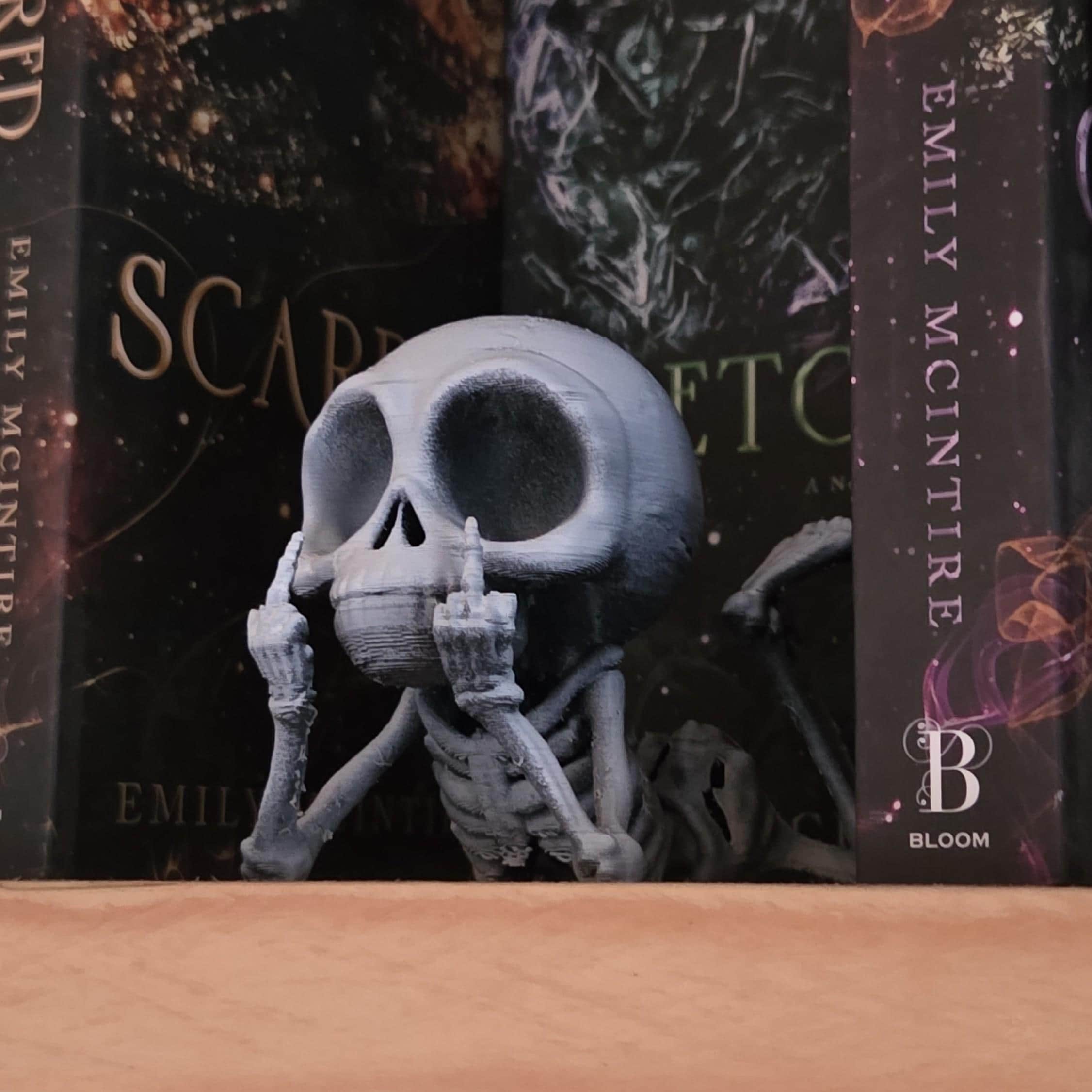 Giving the middle finger - Poseable Skeleton Figurine – Unique 3D Printed Skeleton Decor