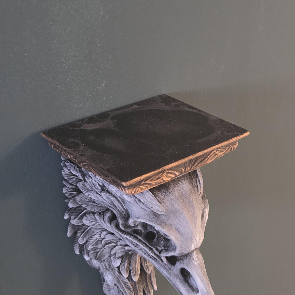 Gothic Raven Skull Wall Shelf – Dark Decor Shelf – Crow Skull Wall Art – Gothic Wall Decor – Macabre Shelf – Halloween Decor – Raven Decor