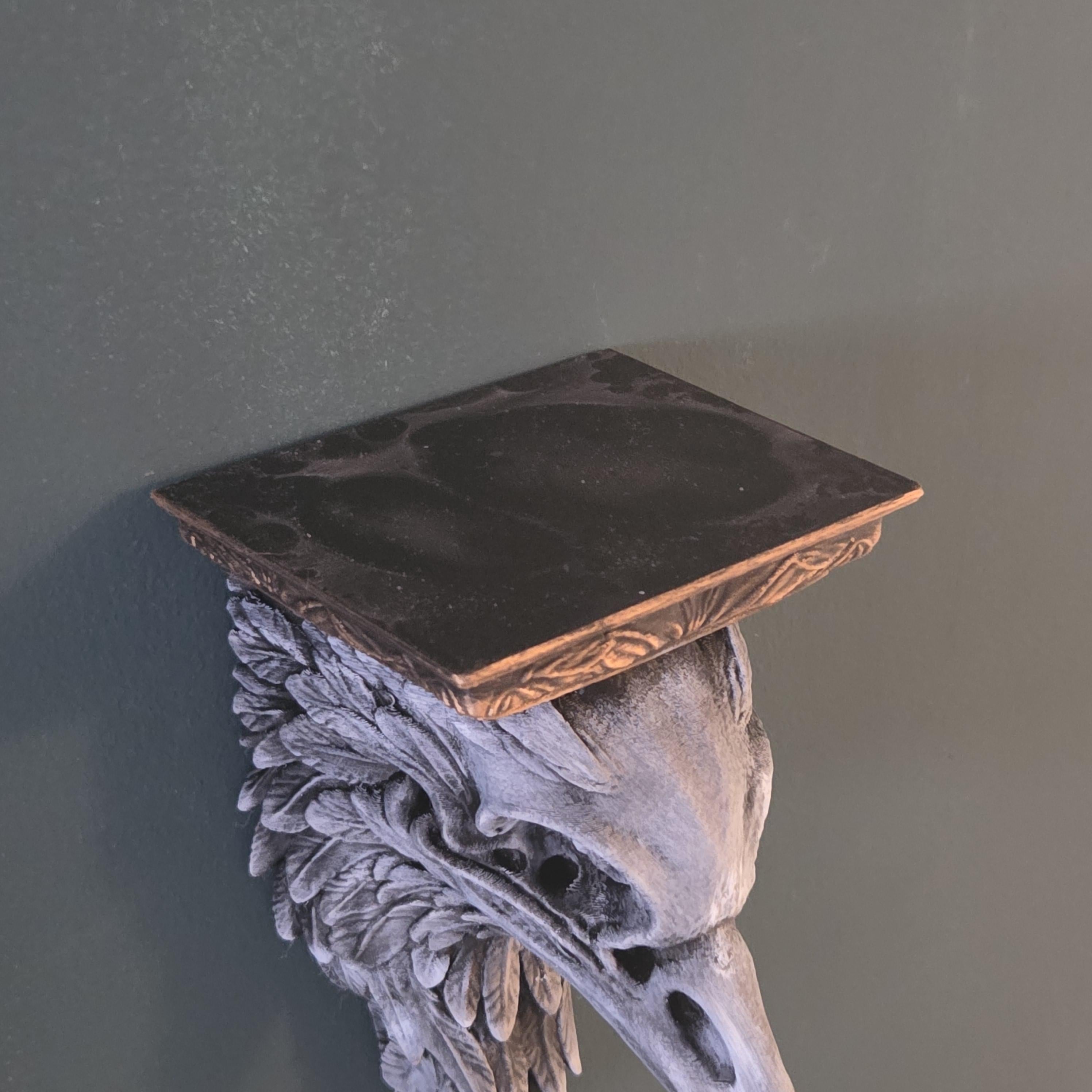Gothic Raven Skull Wall Shelf – Dark Decor Shelf – Crow Skull Wall Art – Gothic Wall Decor – Macabre Shelf – Halloween Decor – Raven Decor