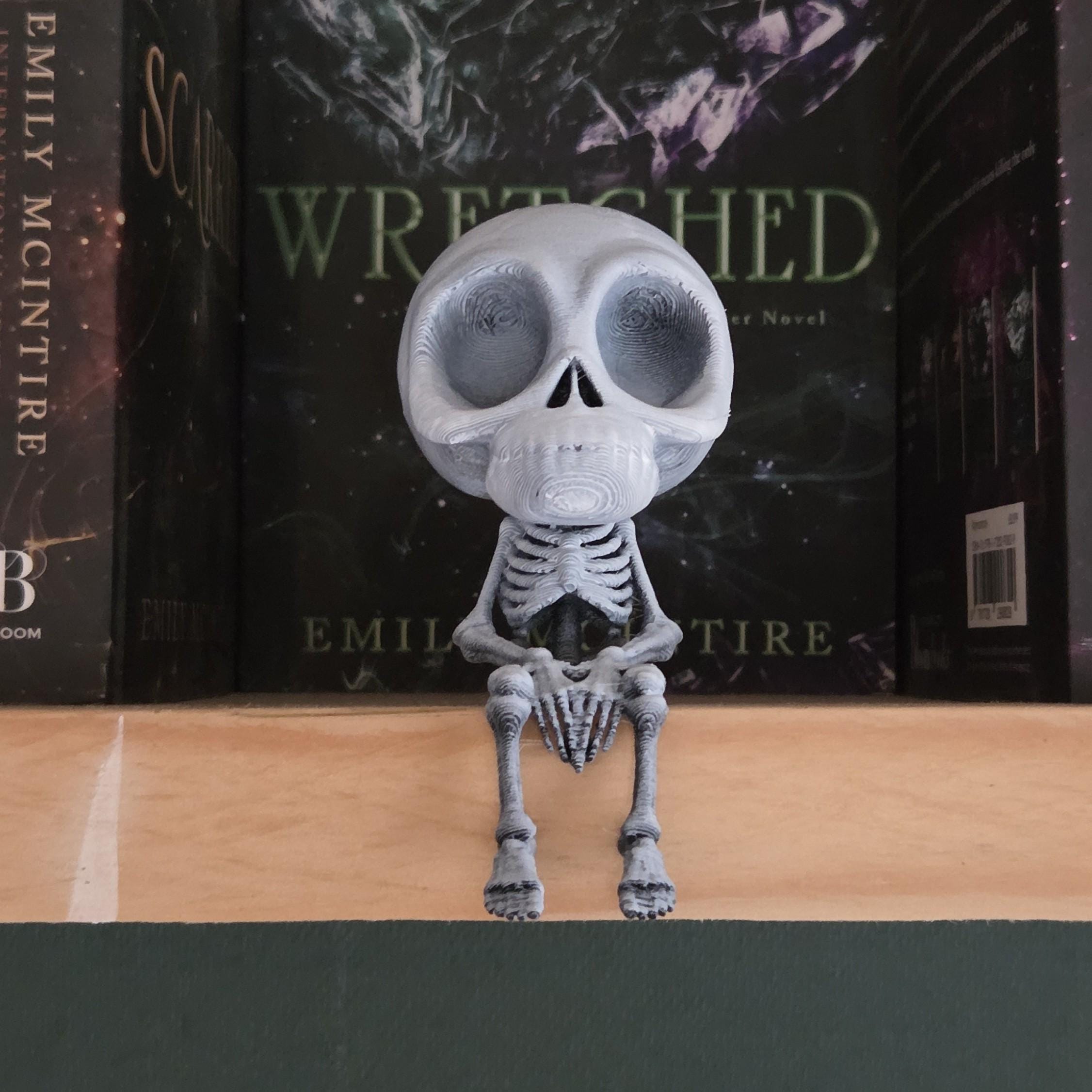 Sitting on a shelf - Poseable Skeleton Figurine – Unique 3D Printed Skeleton Decor