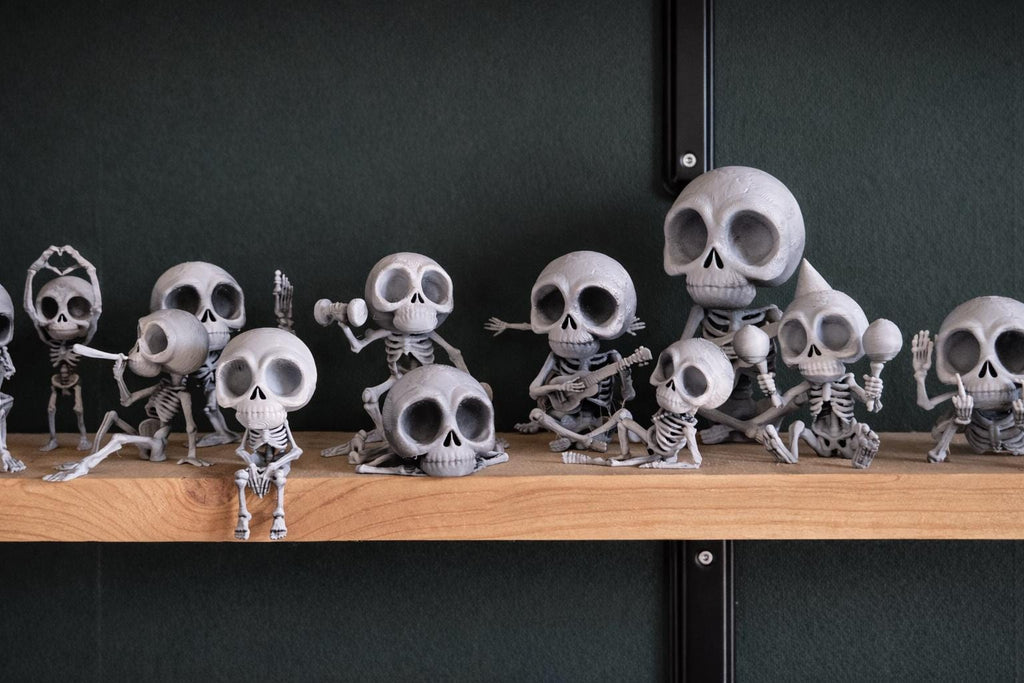 laying on a bookshelf - Poseable Skeleton Figurine – Unique 3D Printed Skeleton Decor
