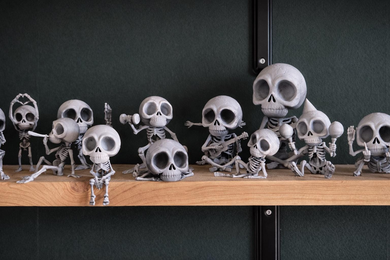 Holding against the wall - Poseable Skeleton Figurine – Unique 3D Printed Skeleton Decor