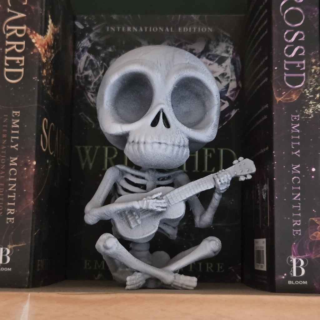 Playing the guitar - Poseable Skeleton Figurine – Unique 3D Printed Skeleton Decor