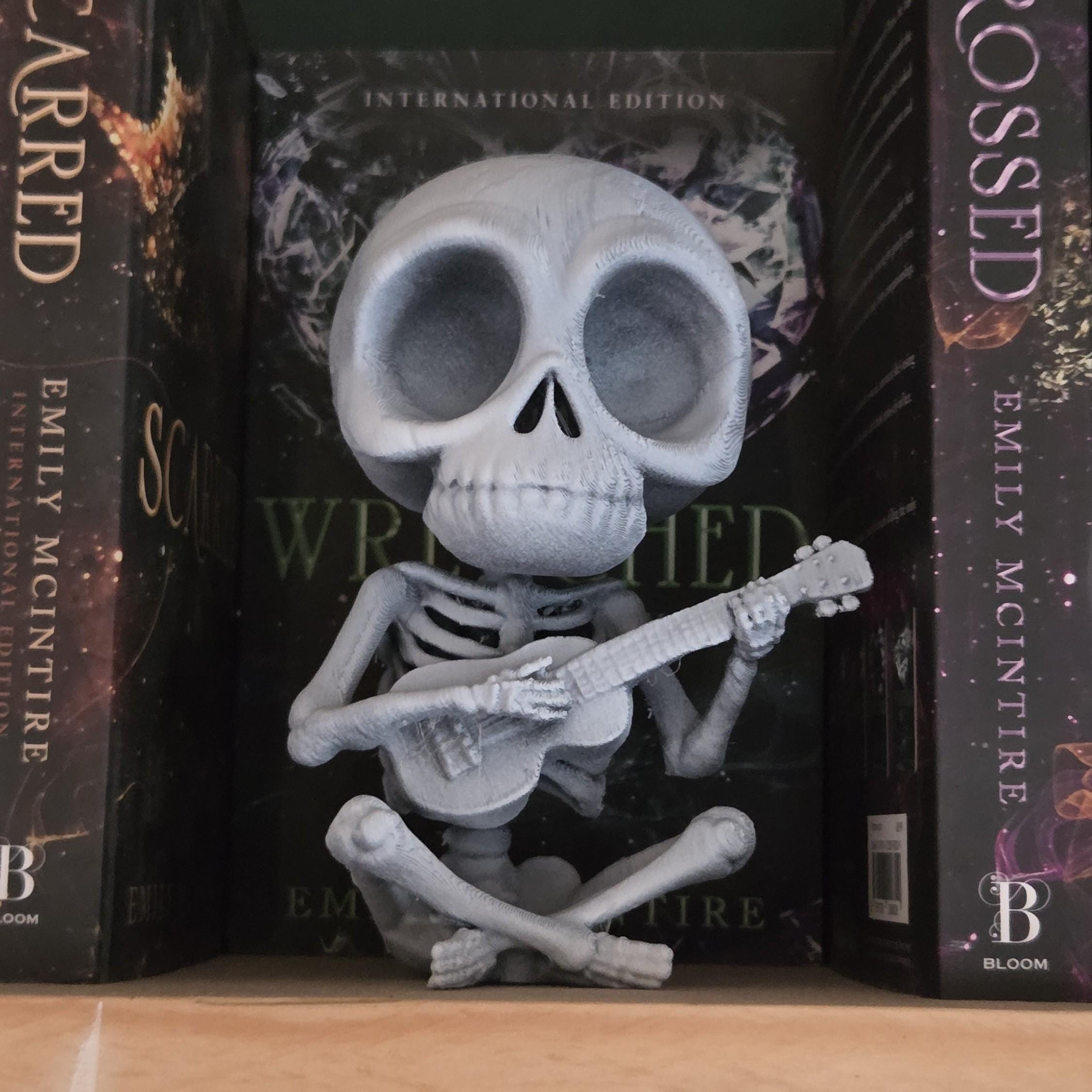Playing the guitar - Poseable Skeleton Figurine – Unique 3D Printed Skeleton Decor
