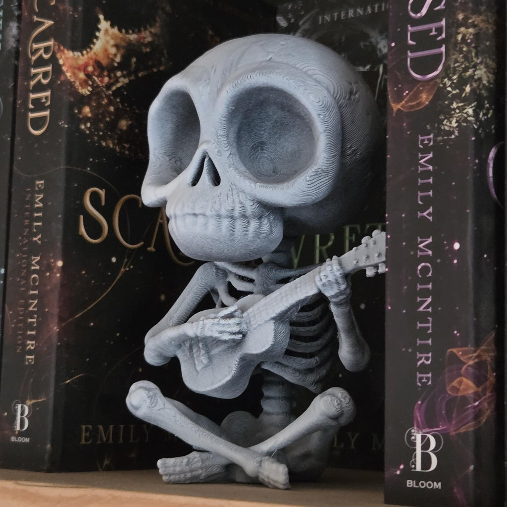 Playing the guitar - Poseable Skeleton Figurine – Unique 3D Printed Skeleton Decor