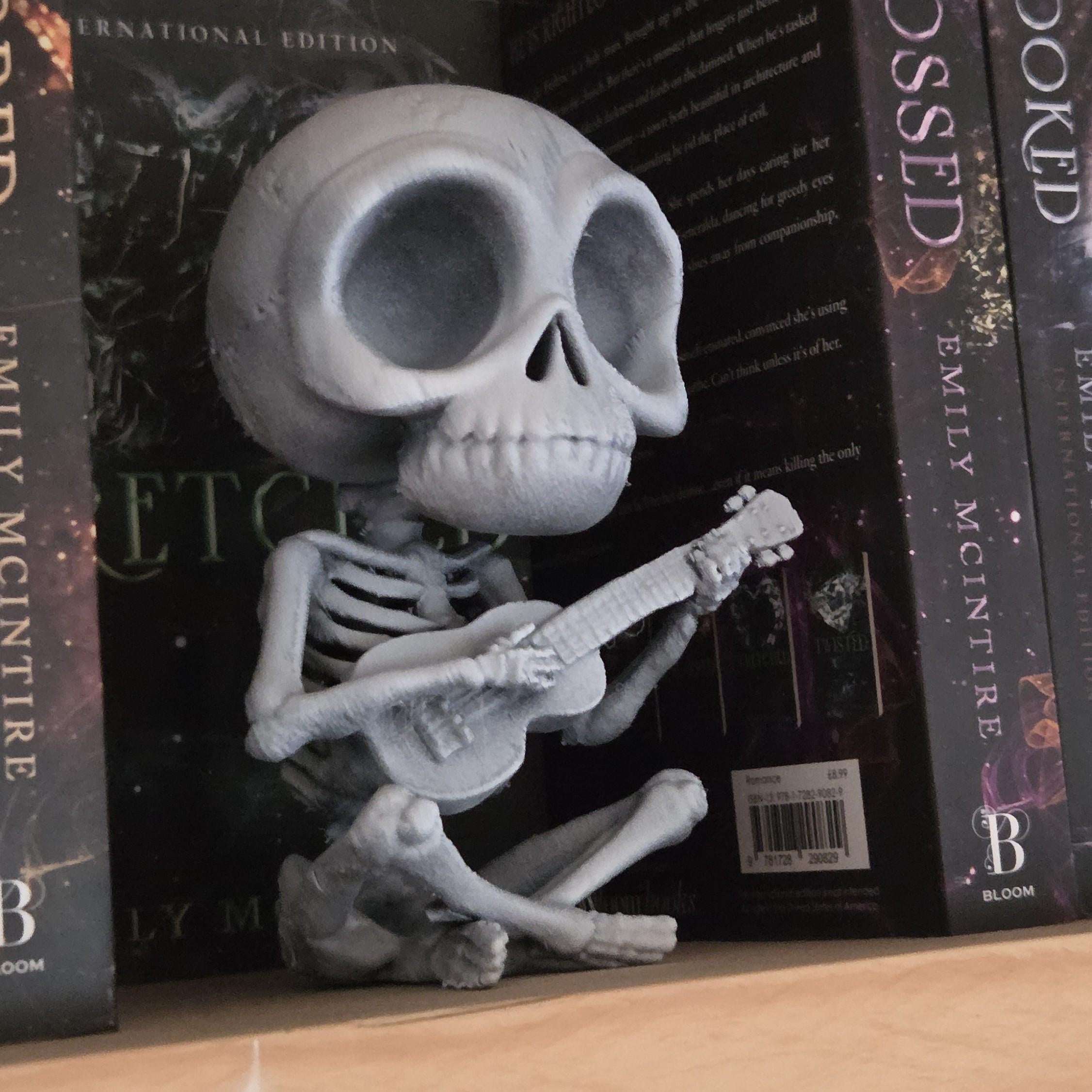 Playing the guitar - Poseable Skeleton Figurine – Unique 3D Printed Skeleton Decor