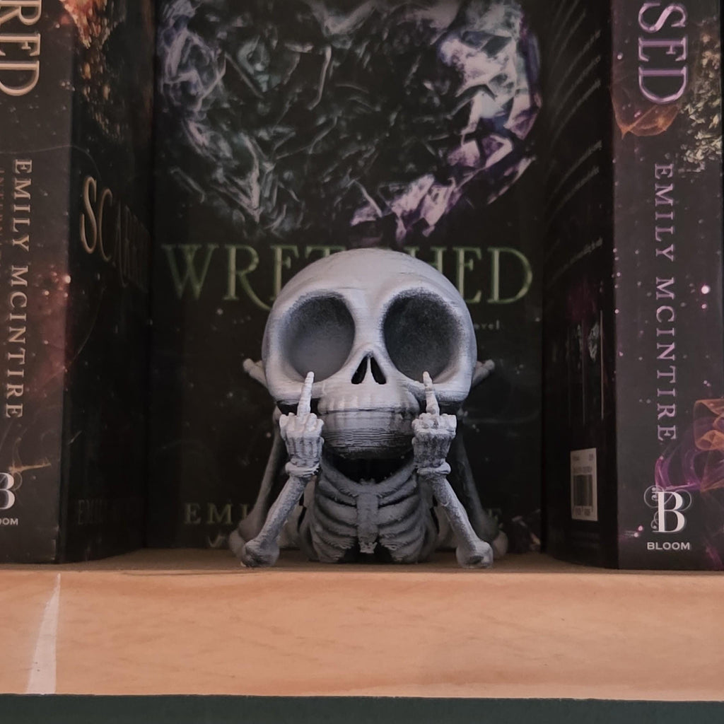 Giving the middle finger - Poseable Skeleton Figurine – Unique 3D Printed Skeleton Decor