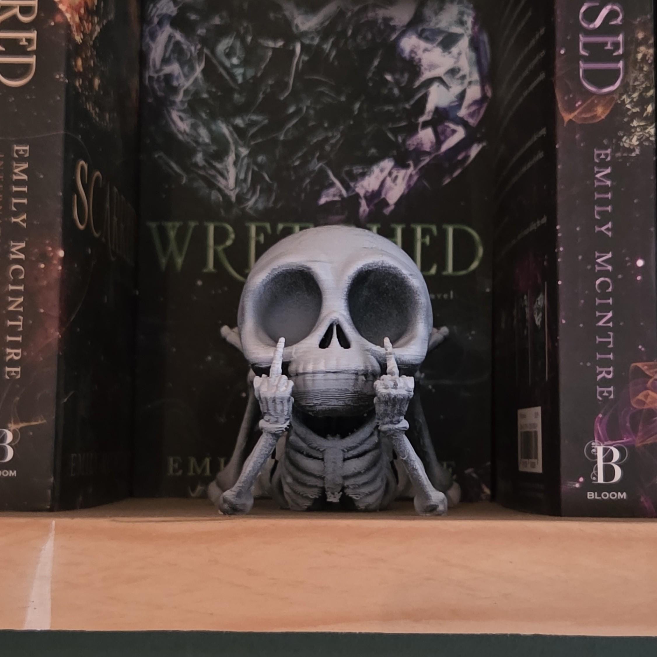 Giving the middle finger - Poseable Skeleton Figurine – Unique 3D Printed Skeleton Decor