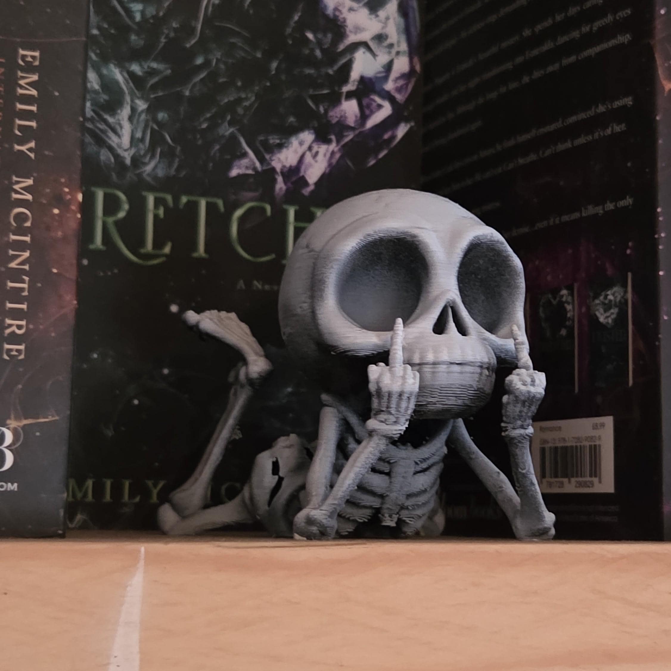 Giving the middle finger - Poseable Skeleton Figurine – Unique 3D Printed Skeleton Decor