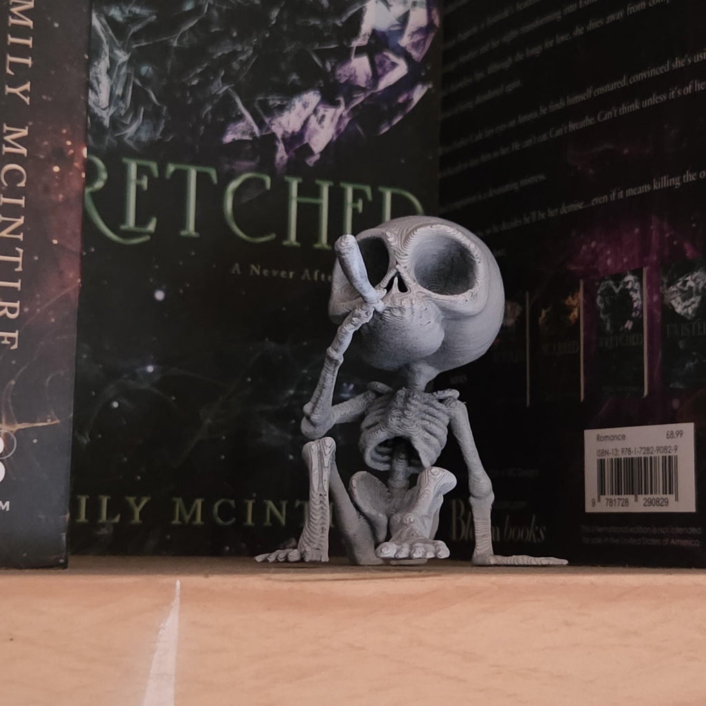 Smoking some weed - Poseable Skeleton Figurine – Unique 3D Printed Skeleton Decor