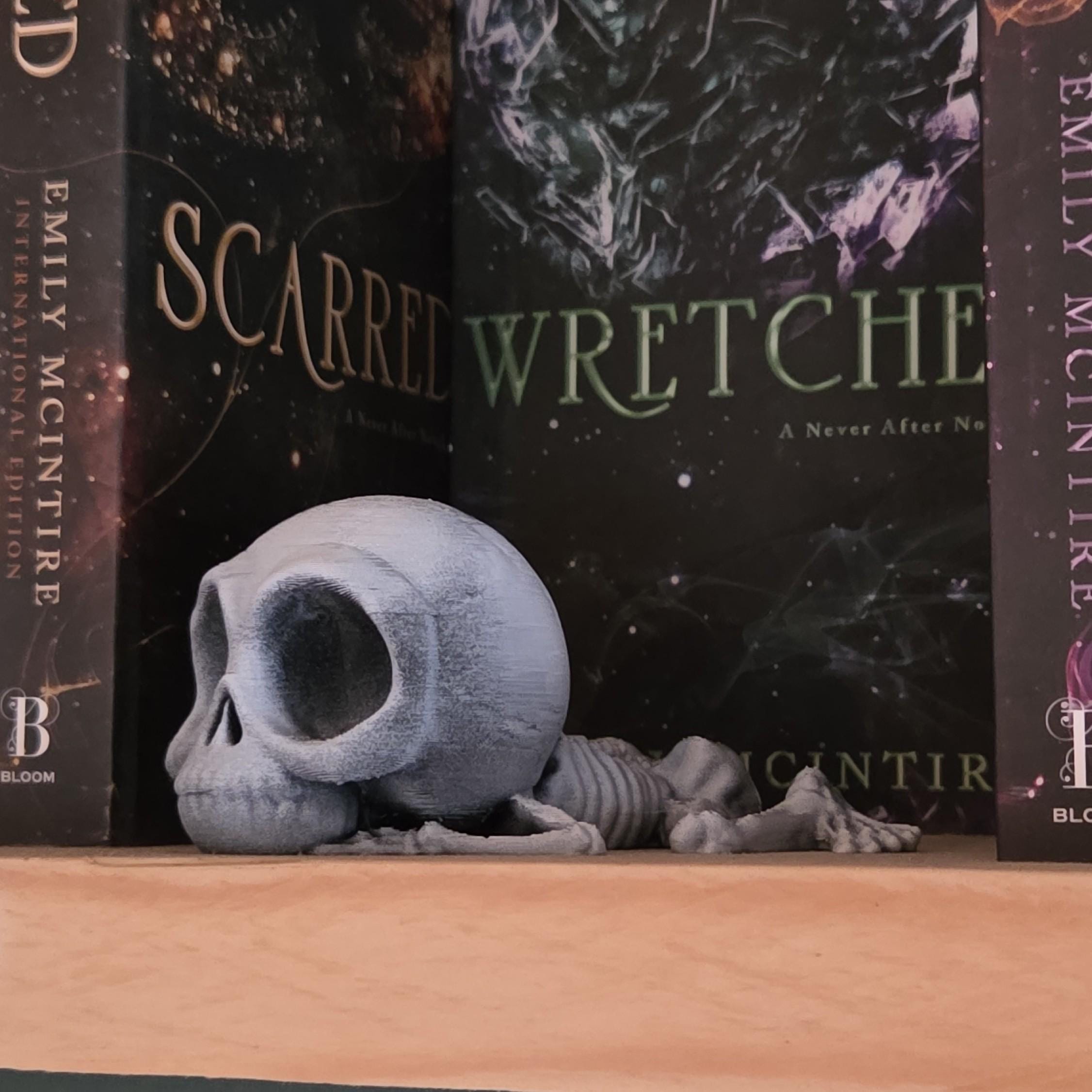 laying on a bookshelf - Poseable Skeleton Figurine – Unique 3D Printed Skeleton Decor
