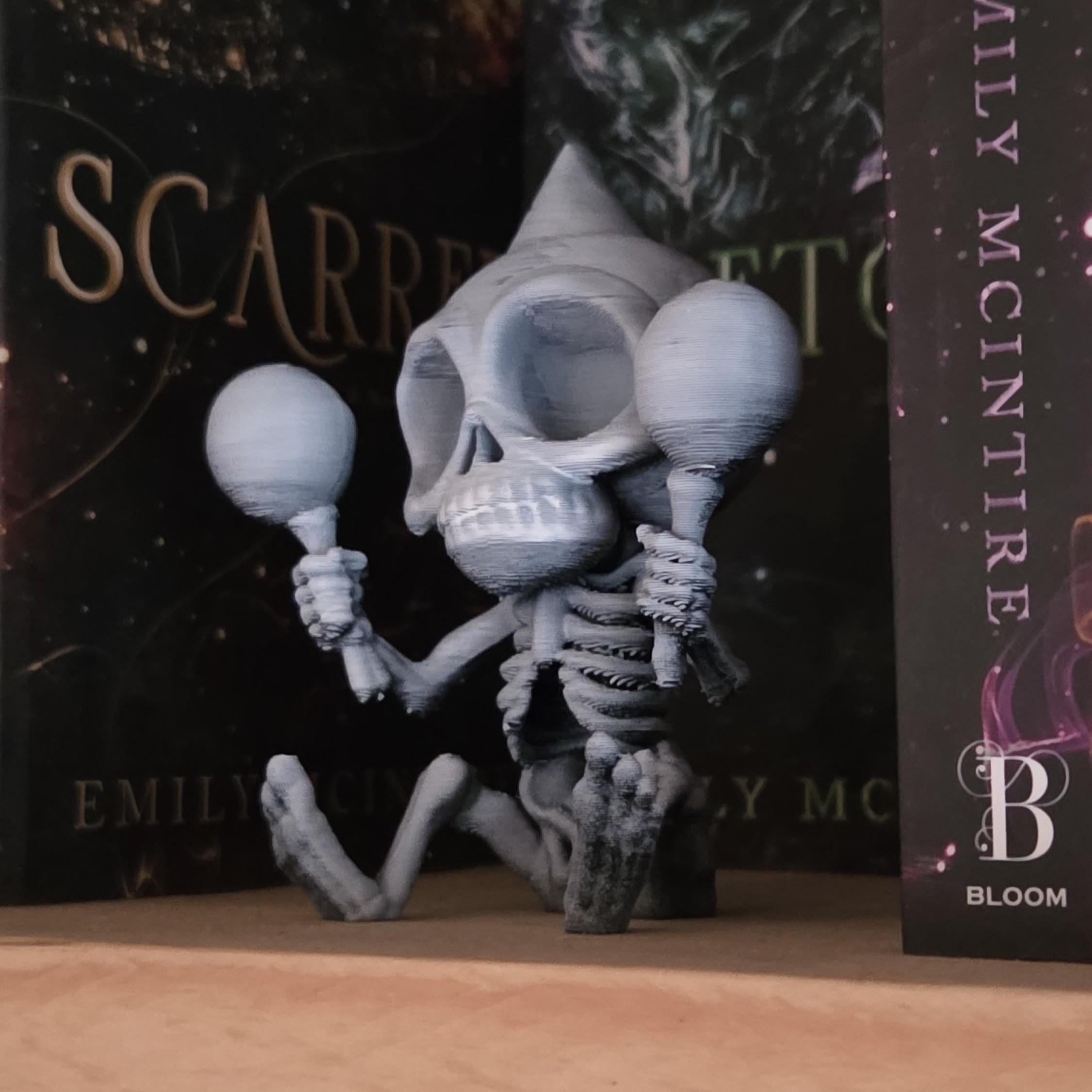 Partying untill death- Poseable Skeleton Figurine – Unique 3D Printed Skeleton Decor