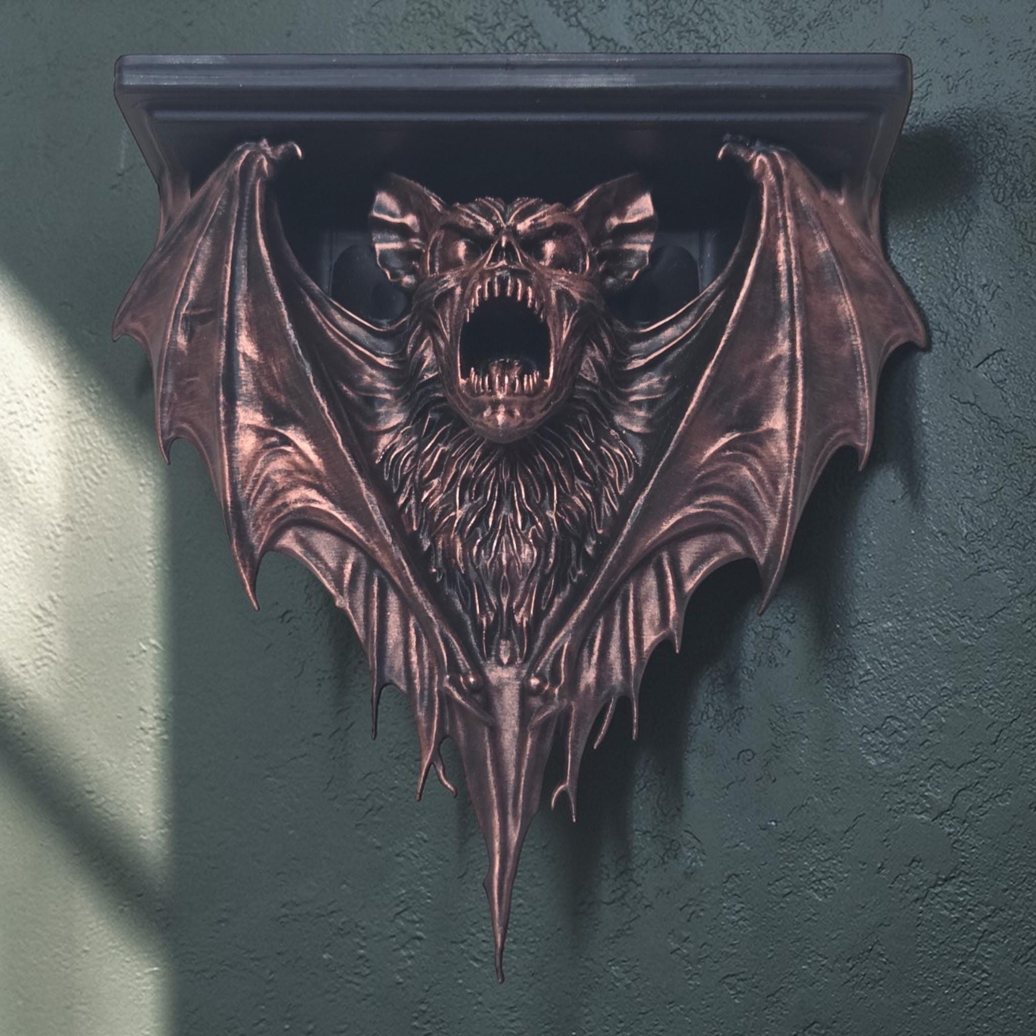 Gothic Bat Wall Shelf – Vampire Bat Shelf – Dark Decor Shelf – Gothic Wall Art – Halloween Decor – Macabre Shelf – Horror Wall Decor