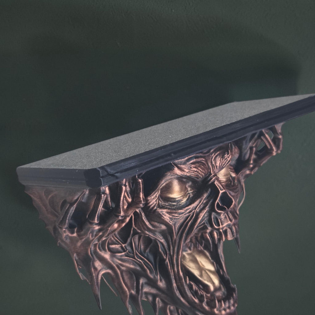 Gothic Skull Wall Shelf – Screaming Skull Shelf – Horror Wall Decor – Dark Fantasy Shelf – Gothic Home Decor – Halloween Shelf