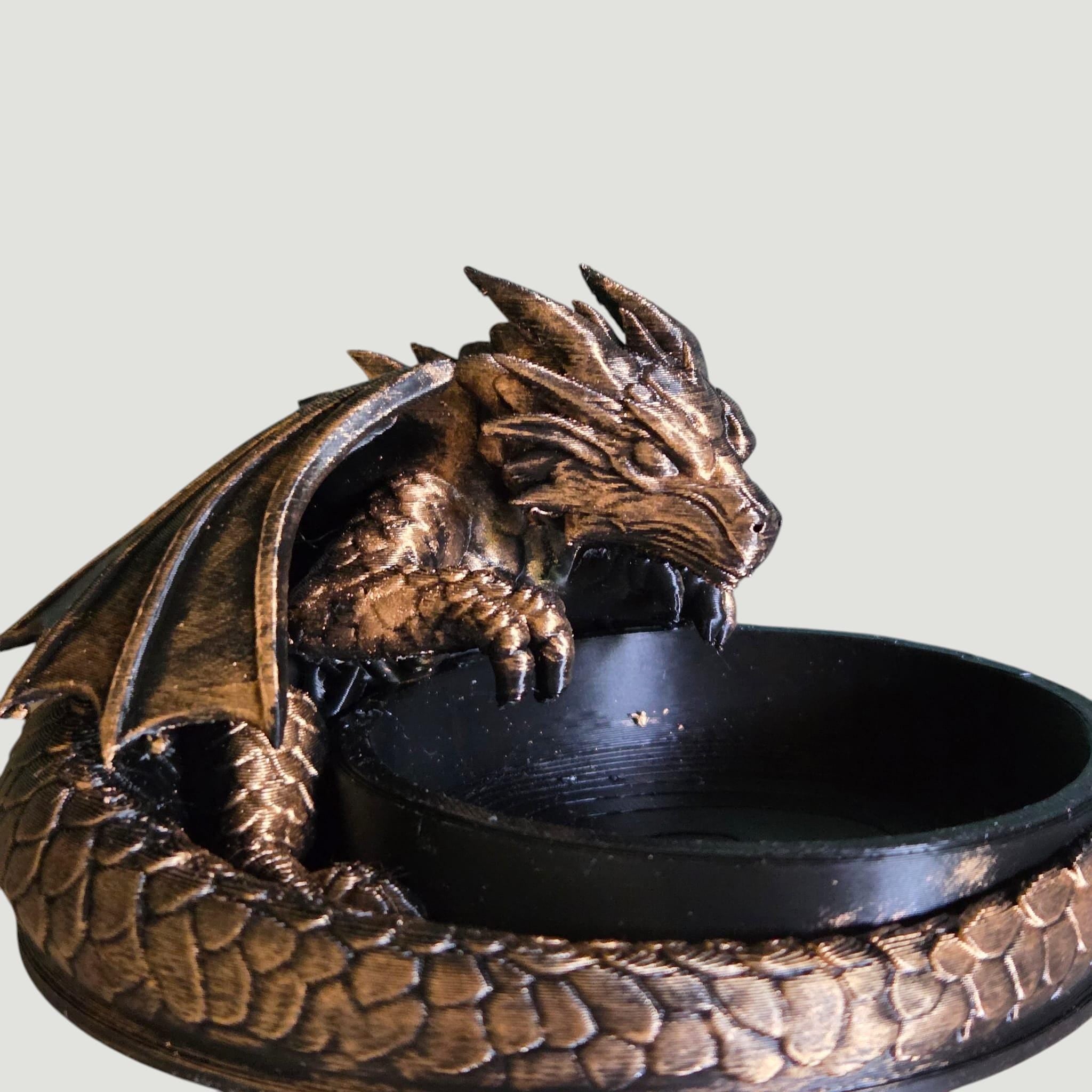 Guarding Dragon Dice Tray – Fantasy Dragon Dice Holder – D&D Dice Rolling Tray – Tabletop RPG Accessory