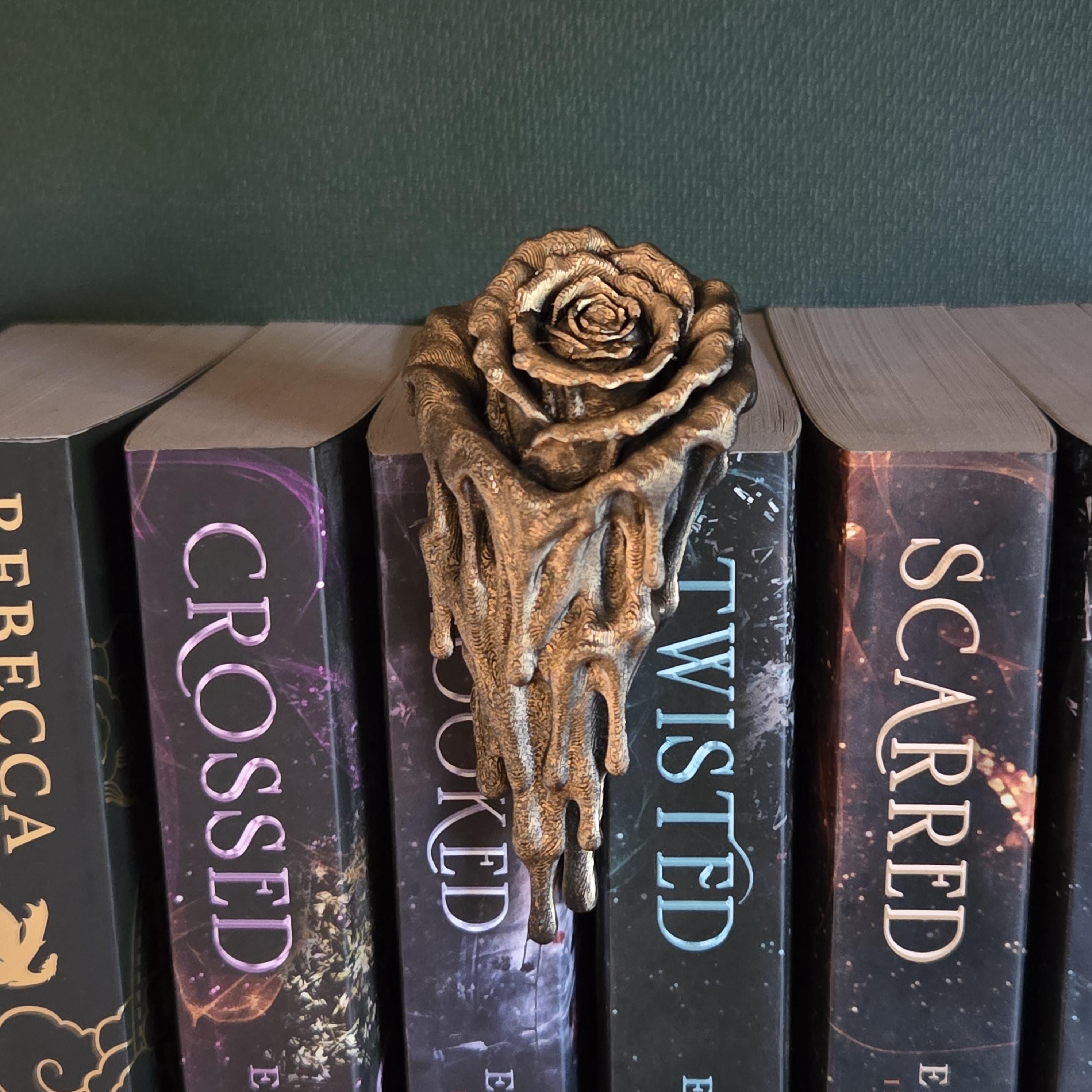 Melting Rose Bookshelf Decor | Dark Romance Book Nook | Gothic Rose Shelf Sitter | Fantasy Bookish Decor | Never After Inspired Gift