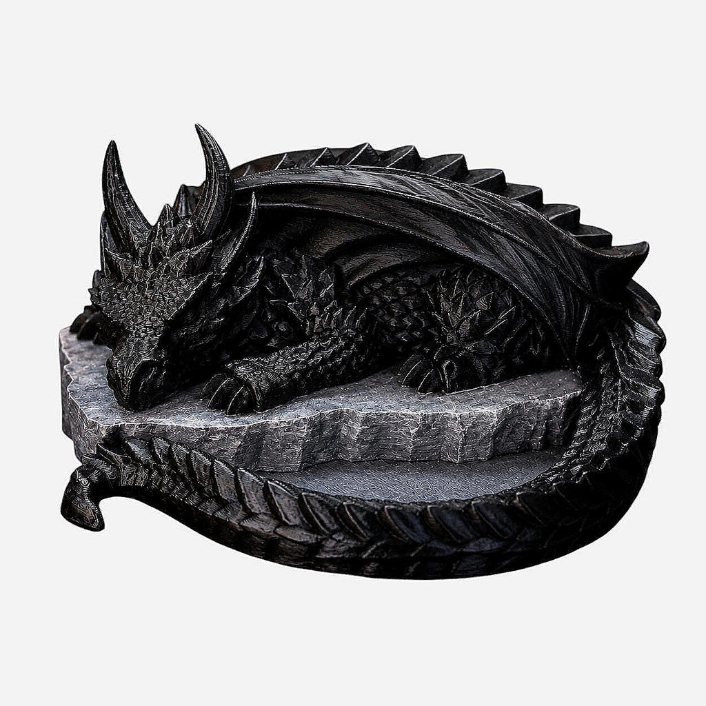 Sleeping Dragon Dice Tray – Fantasy Dragon Dice Holder – D&D Dice Rolling Tray – Tabletop RPG Accessory