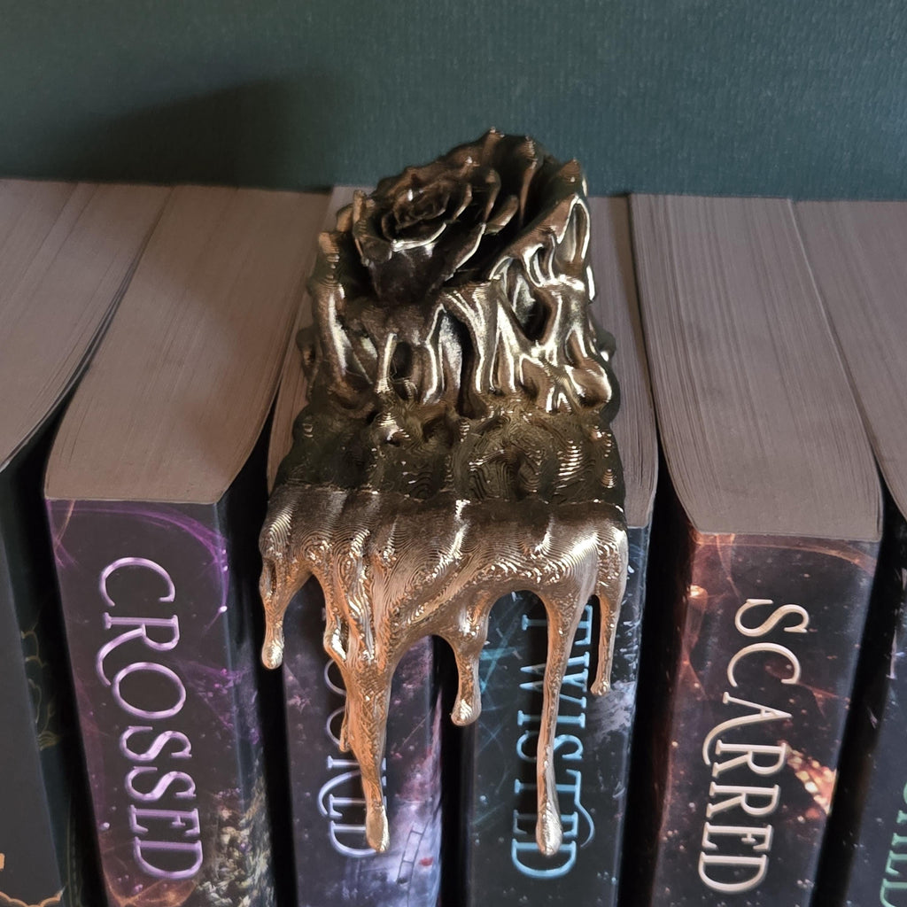 Melting Rose Bookshelf Decor | Dark Romance Book Nook | Gothic Rose Shelf Sitter | Fantasy Bookish Decor | Never After Inspired Gift