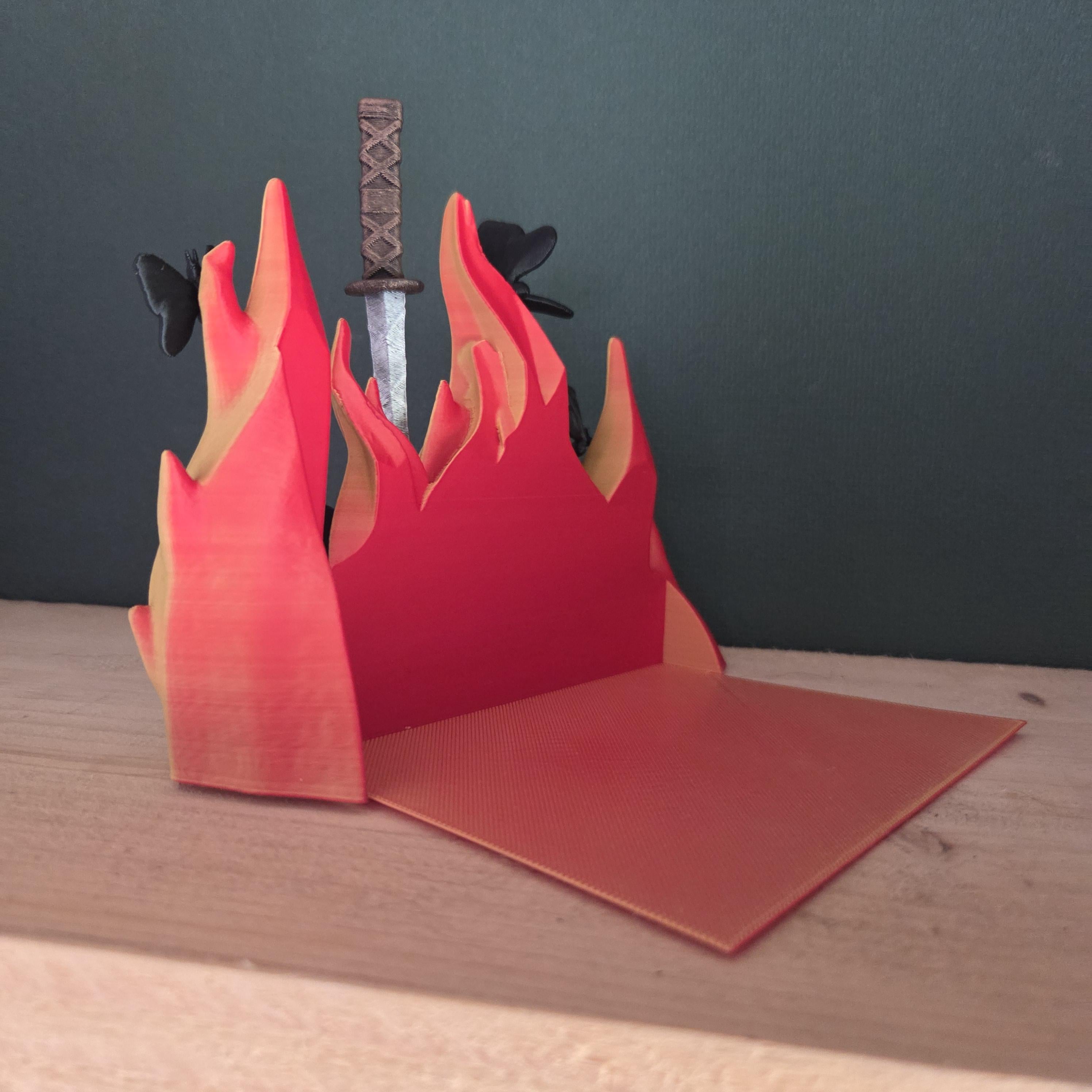 Flame Dagger Bookend with Butterflies | Dark Romance Bookshelf Decor | Fantasy Book Holder | Gothic Reader Gift | Bookish Decor