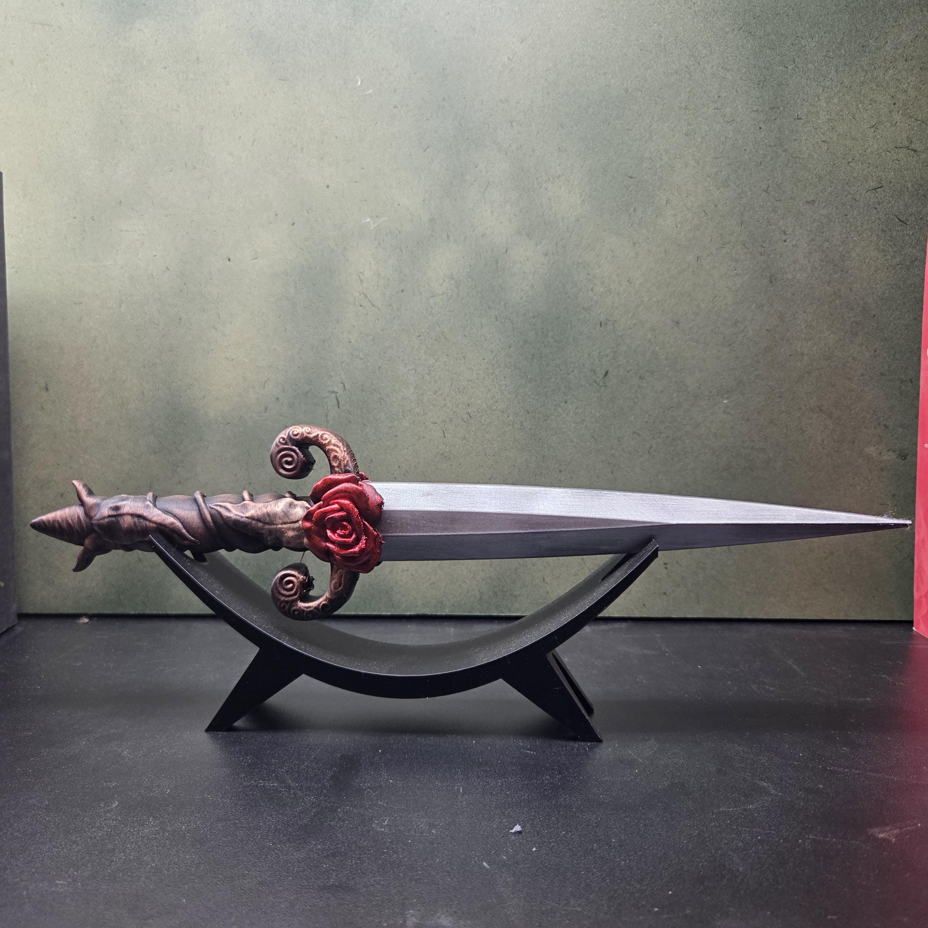 Fantasy Dagger with Display Stand, Decorative Dagger, Medieval Shelf Decor, Gothic Home Decor, Fantasy Gift, Collector Display