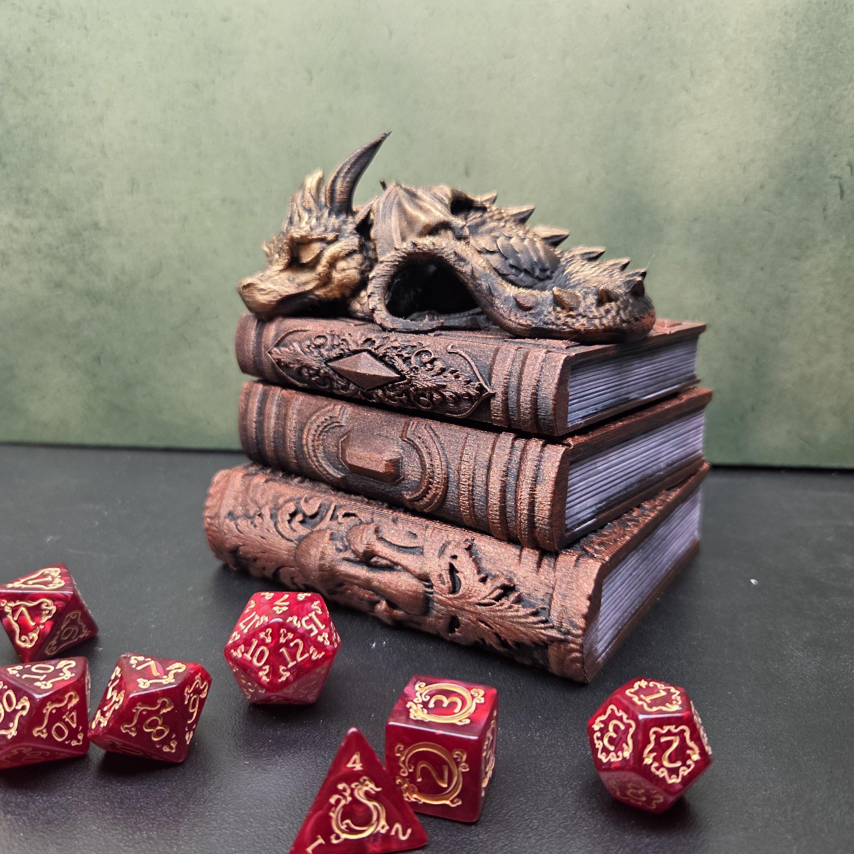 Sleeping Dragon Dice Tray – Fantasy Dragon Dice Holder – D&D Dice Rolling Tray – Tabletop RPG Accessory