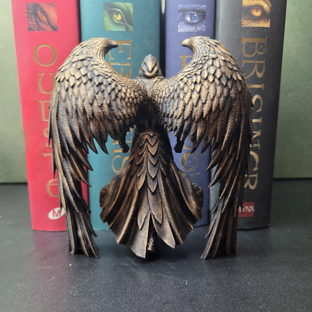 Faceless Angel Statue – Hooded Winged Guardian – Gothic Fantasy Shelf Decor – Dark Academia Bookshelf Figurine – Book Lover Gift