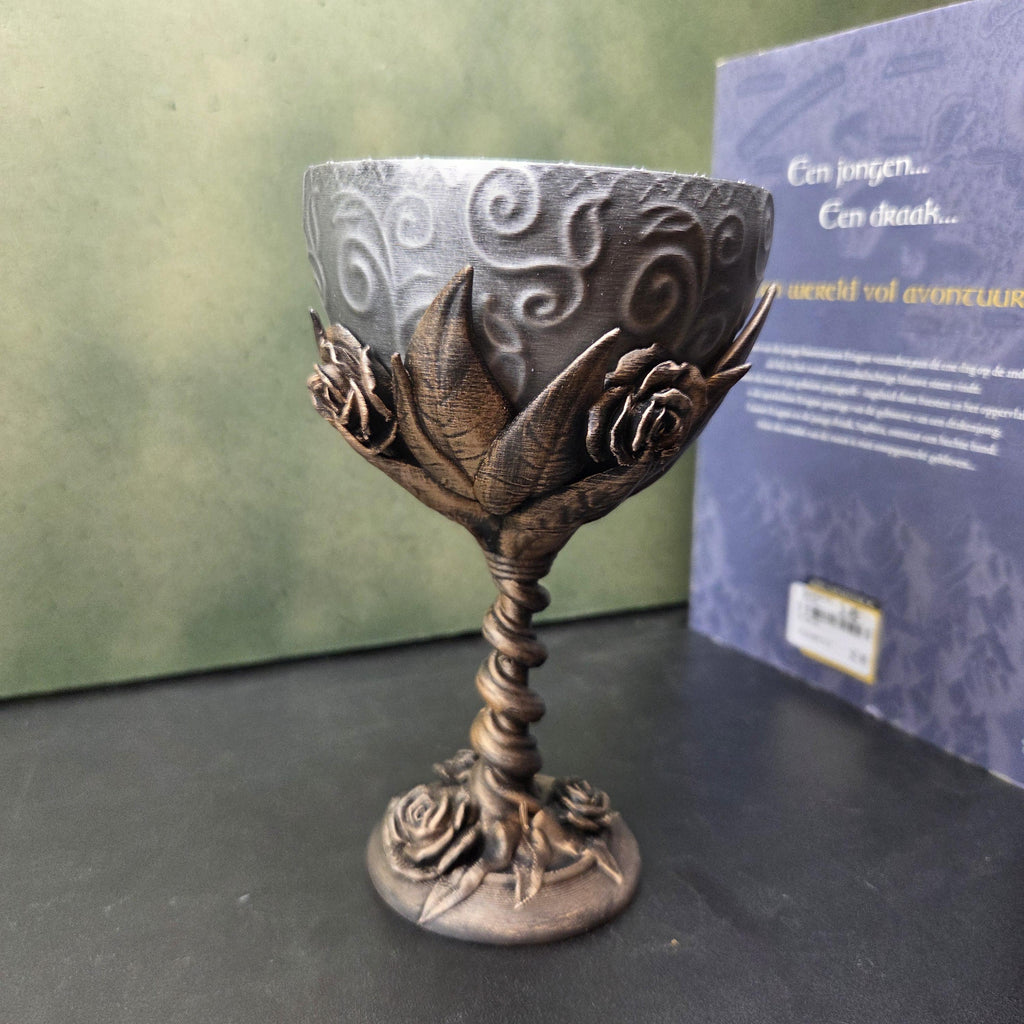 Rose Goblet, Gothic Chalice Decor, Fantasy Goblet, Dark Academia Decor, Floral Goblet, Witchy Home Decor, Medieval Cup Decor