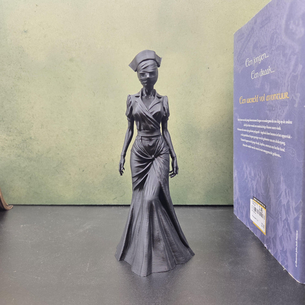 Gothic nurse Woman Statue, Gothic Figurine, Dark Fantasy Decor, Faceless Lady Sculpture, Creepy Elegant Decor, Horror Shelf Decor