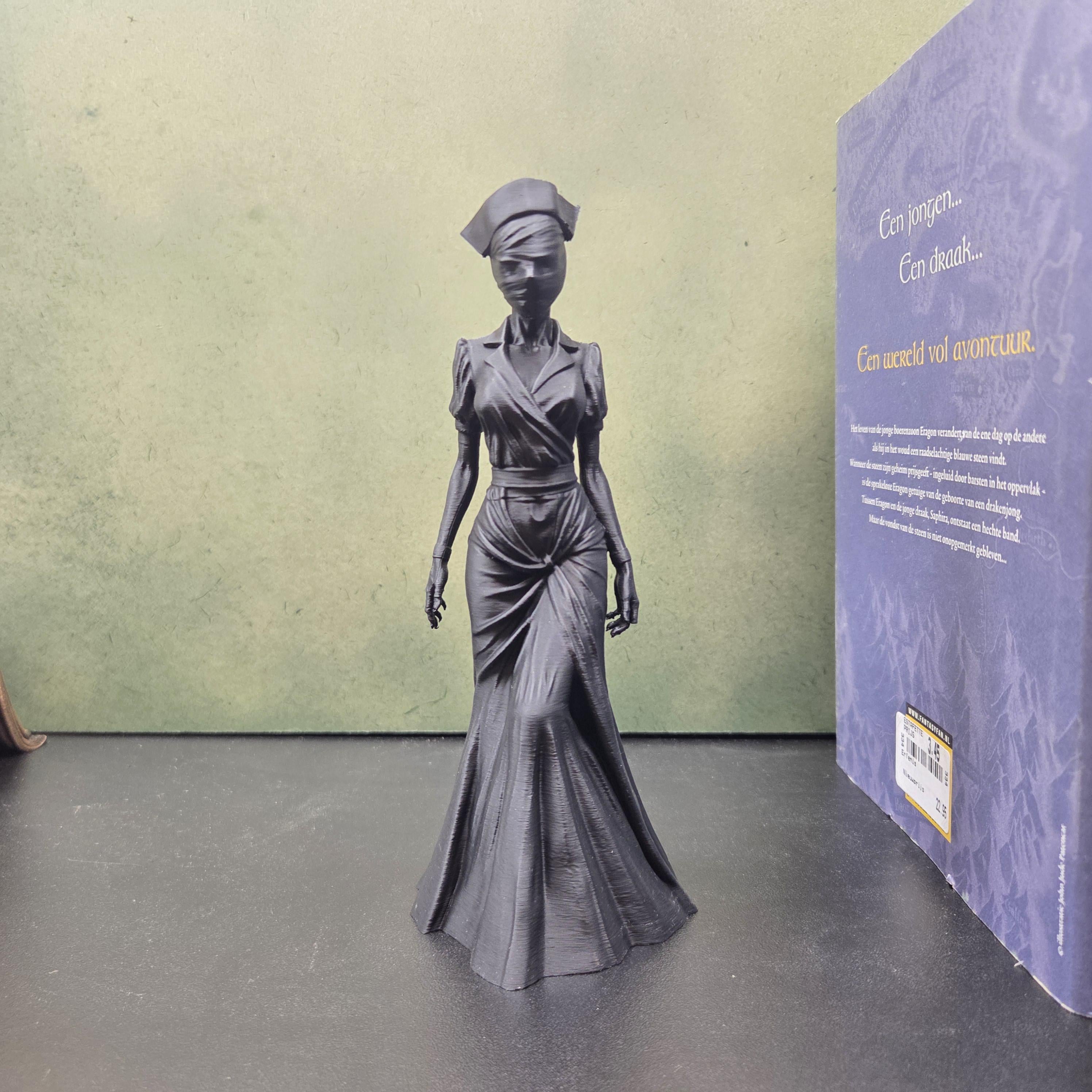 Gothic nurse Woman Statue, Gothic Figurine, Dark Fantasy Decor, Faceless Lady Sculpture, Creepy Elegant Decor, Horror Shelf Decor