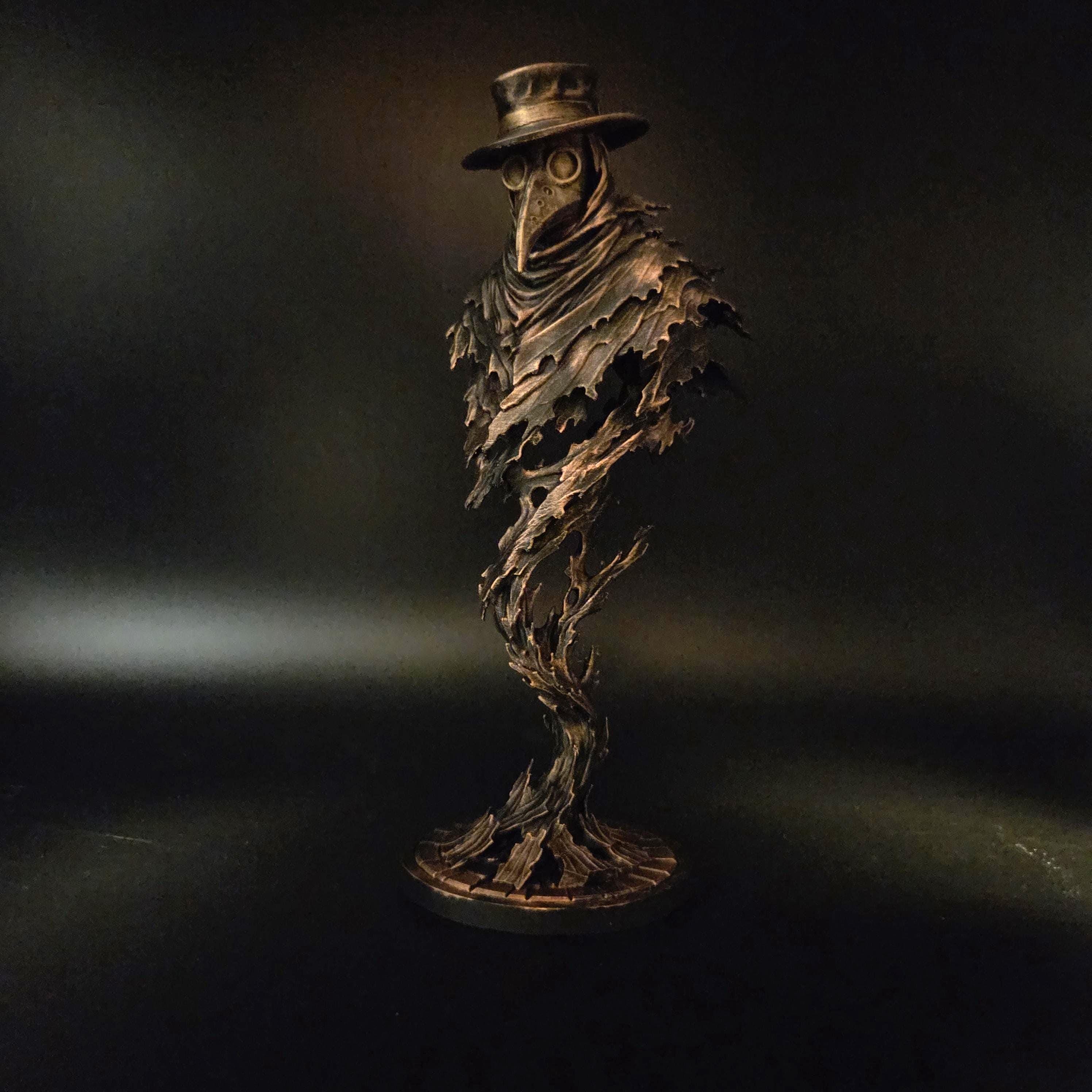 Plague Doctor Statue | Gothic Dark Academia Decor | Macabre Figurine | Bronze Finish | Horror Shelf Decor | Spooky Gothic Gift