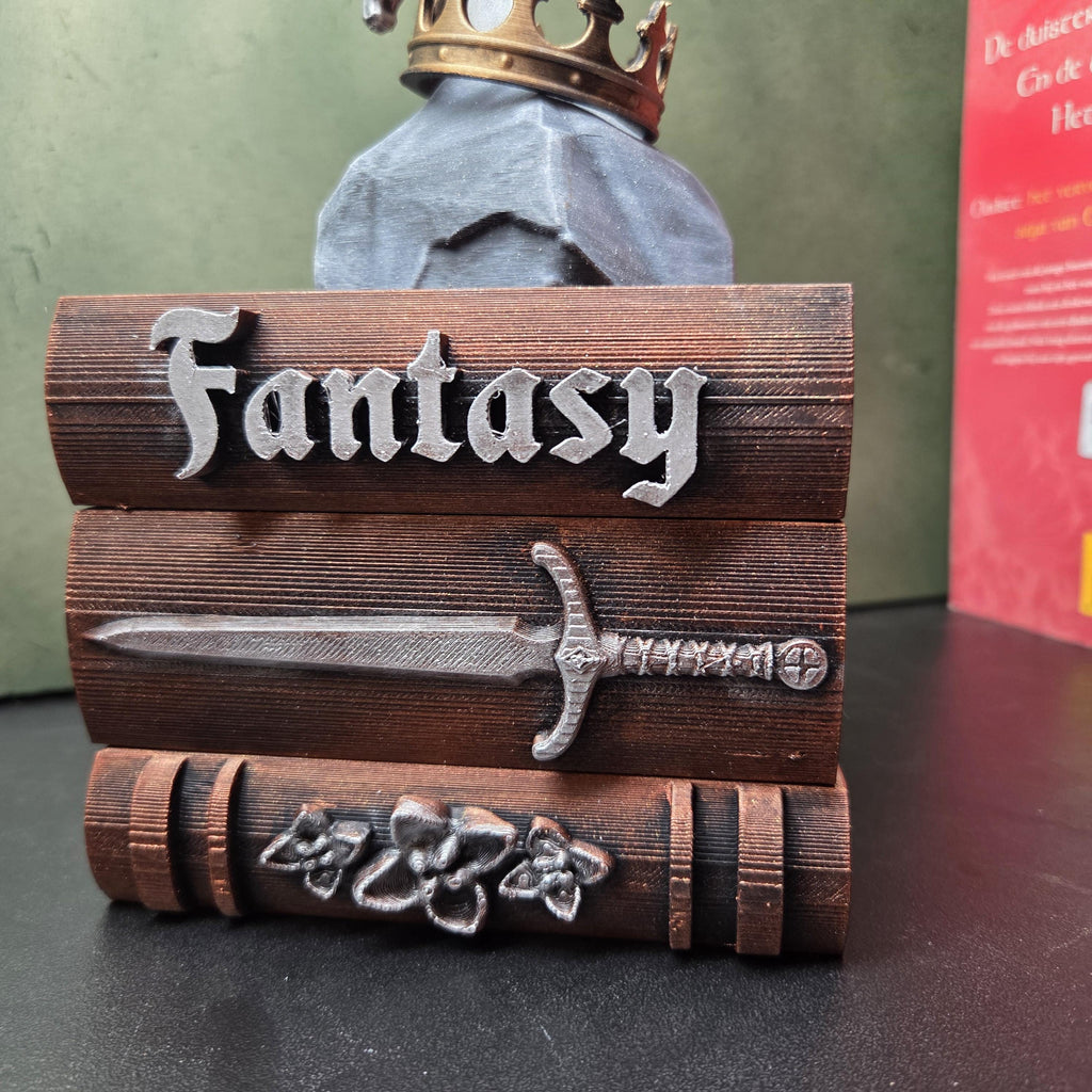 Fantasy Book Stack Decor, Sword in Stone Bookshelf Decoration, Medieval Shelf Decor, Fantasy Reader Gift, Book Lover Gift