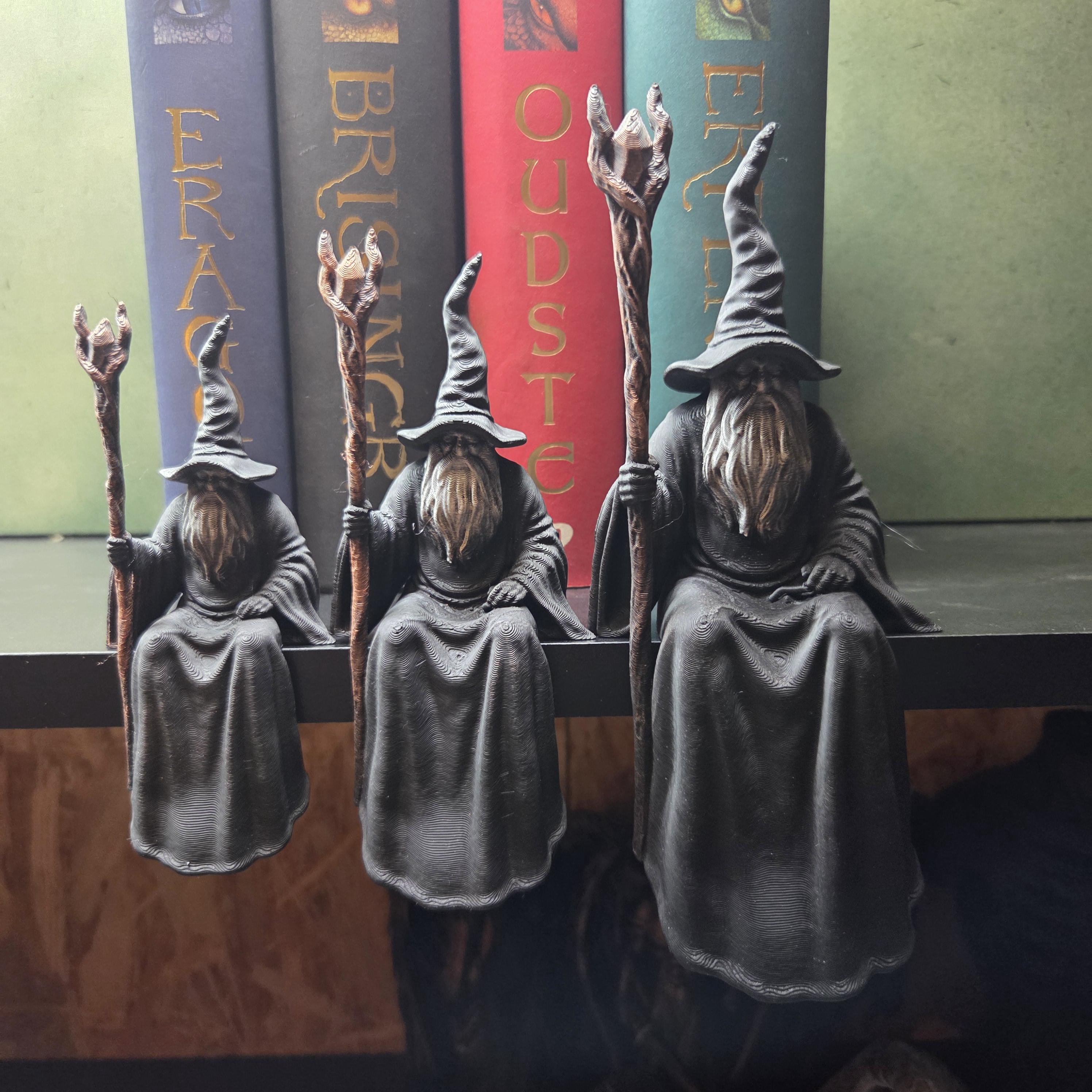 Wizard Shelf Sitter, Fantasy Bookshelf Decor, Wizard Figurine, Book Lover Gift, Reading Nook Decor, Fantasy Reader Gift