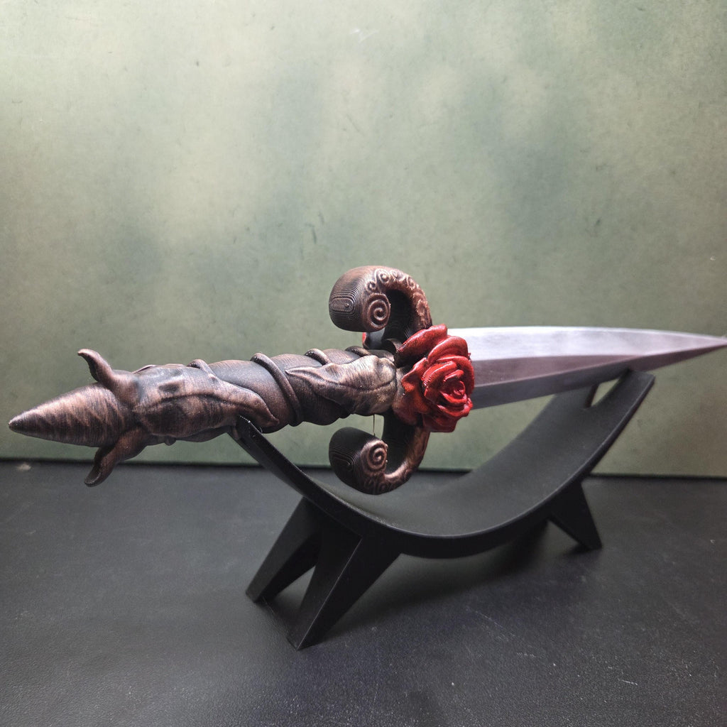 Fantasy Dagger with Display Stand, Decorative Dagger, Medieval Shelf Decor, Gothic Home Decor, Fantasy Gift, Collector Display