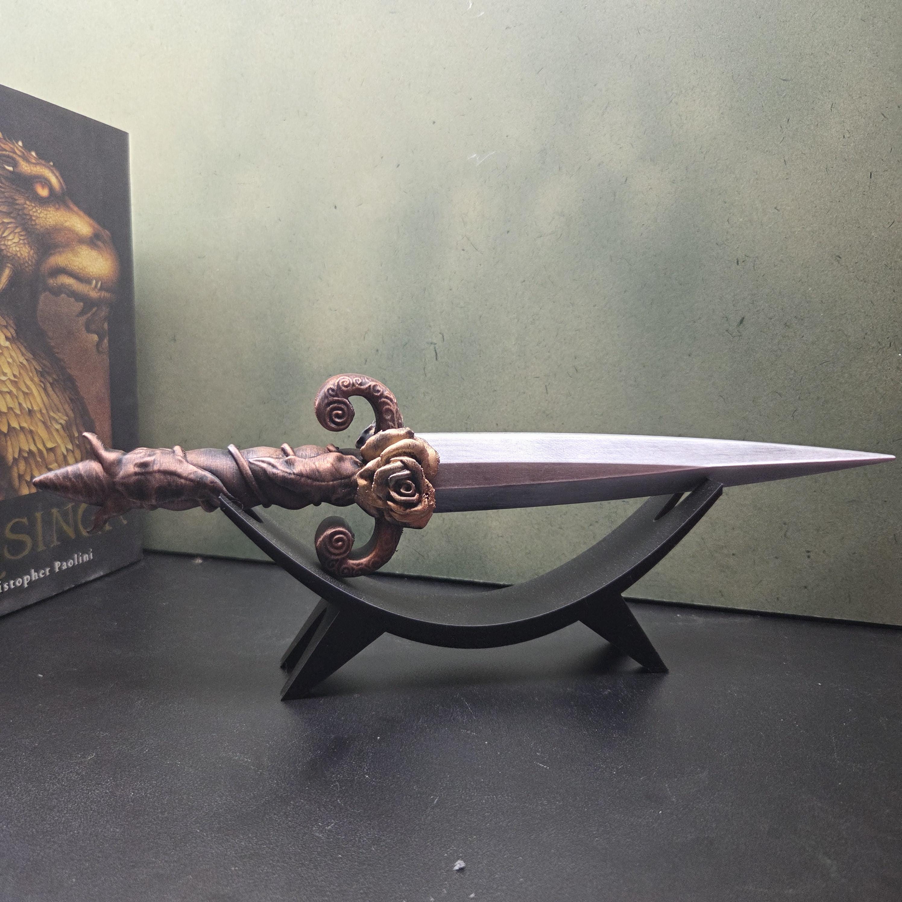 Fantasy Dagger with Display Stand, Decorative Dagger, Medieval Shelf Decor, Gothic Home Decor, Fantasy Gift, Collector Display