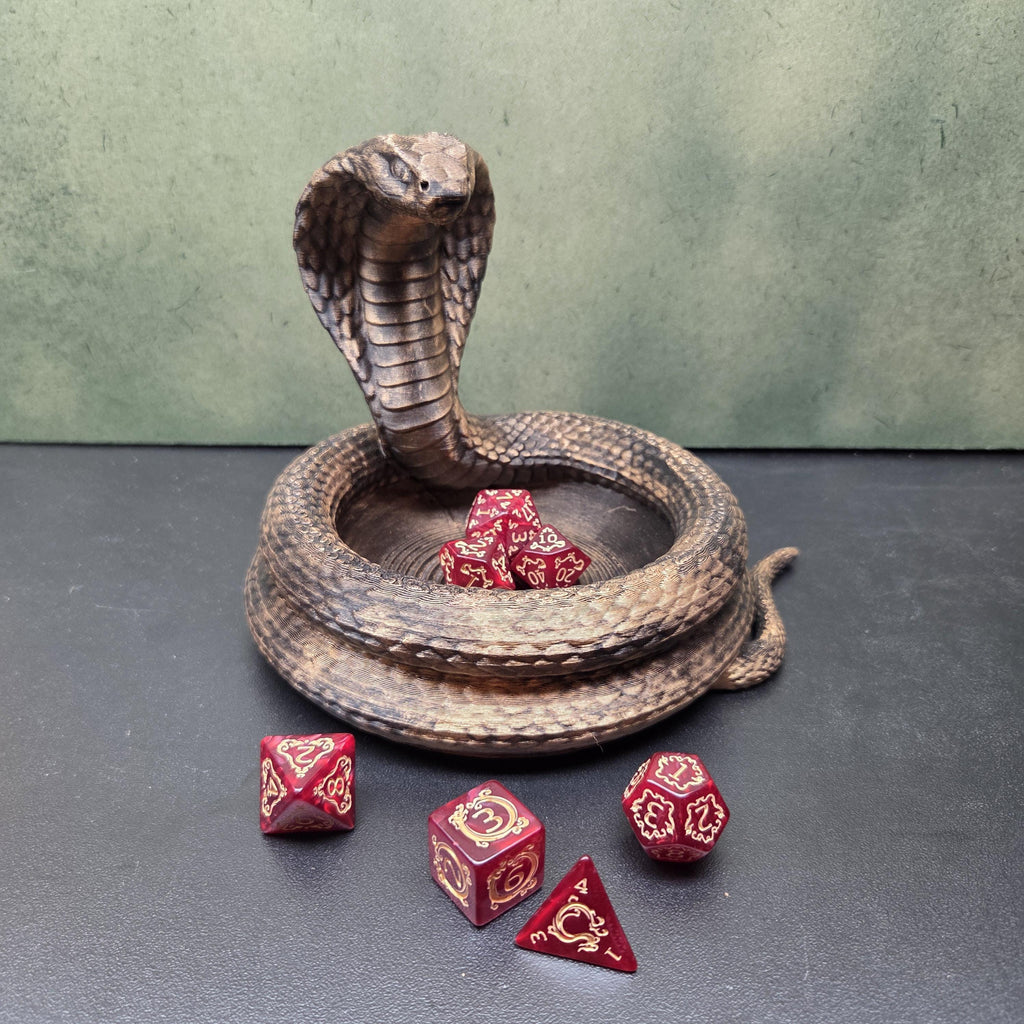 Cobra Dice Tray – Fantasy Dragon Dice Holder – D&D Dice Rolling Tray – Tabletop RPG Accessory