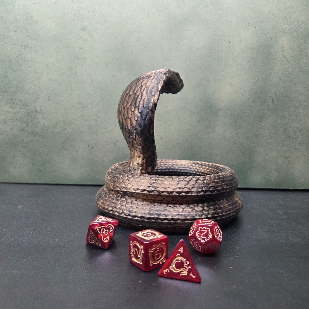 Cobra Dice Tray – Fantasy Dragon Dice Holder – D&D Dice Rolling Tray – Tabletop RPG Accessory