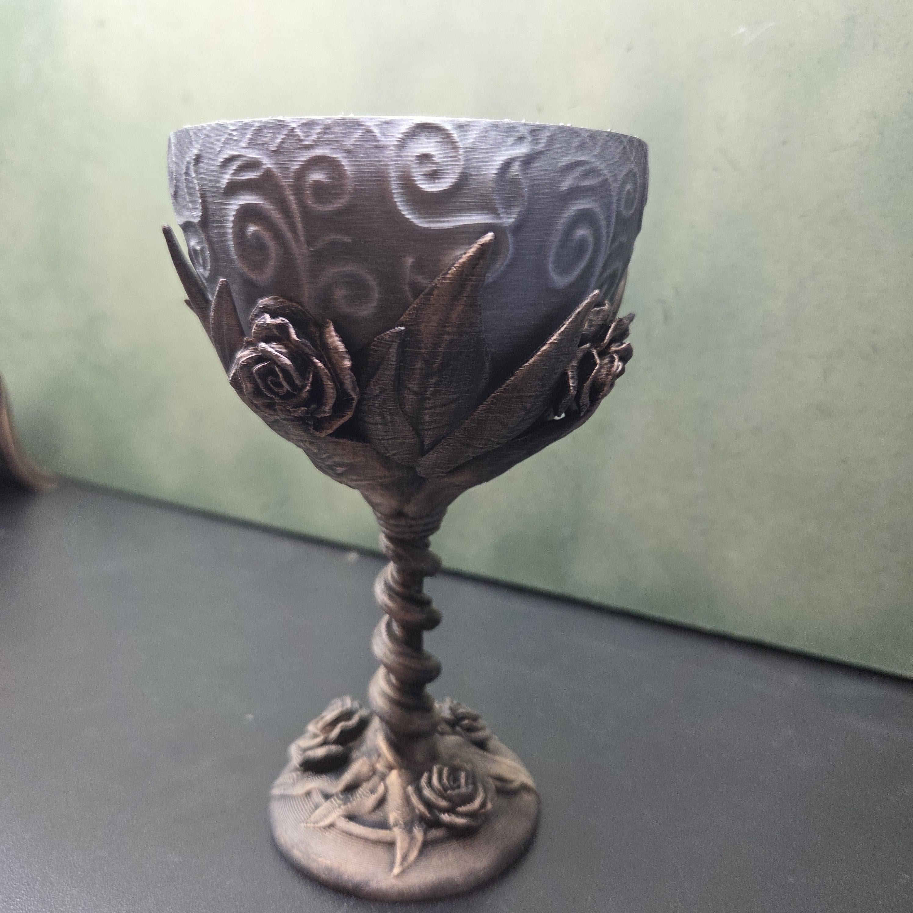 Rose Goblet, Gothic Chalice Decor, Fantasy Goblet, Dark Academia Decor, Floral Goblet, Witchy Home Decor, Medieval Cup Decor