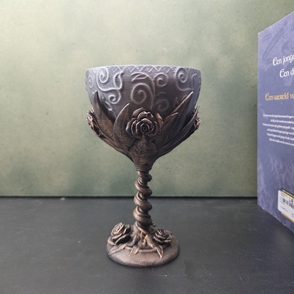 Rose Goblet, Gothic Chalice Decor, Fantasy Goblet, Dark Academia Decor, Floral Goblet, Witchy Home Decor, Medieval Cup Decor