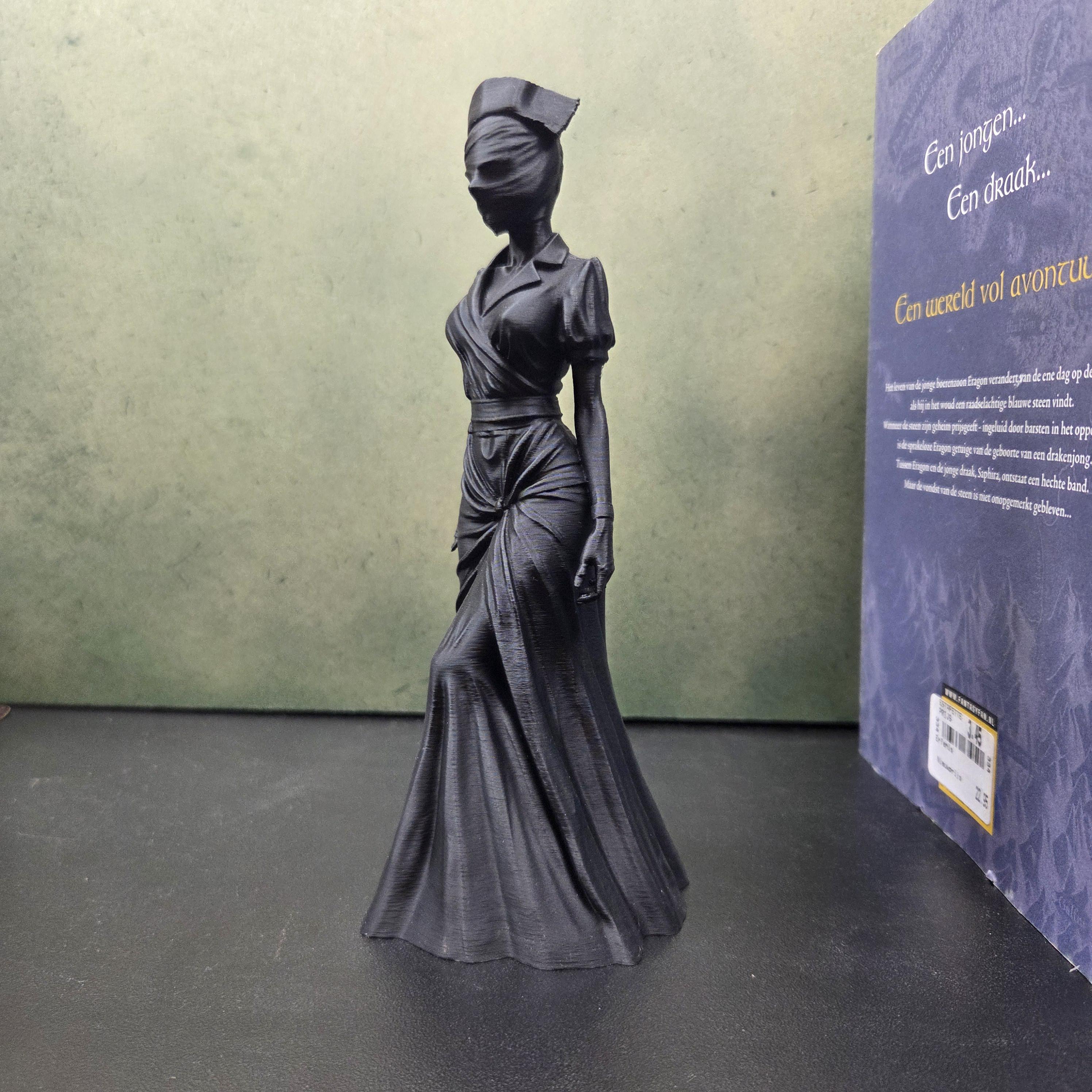 Gothic nurse Woman Statue, Gothic Figurine, Dark Fantasy Decor, Faceless Lady Sculpture, Creepy Elegant Decor, Horror Shelf Decor