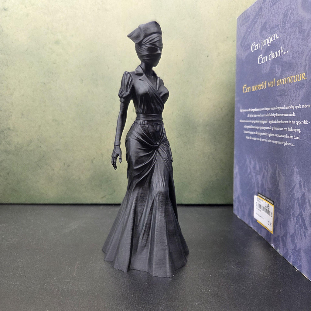 Gothic nurse Woman Statue, Gothic Figurine, Dark Fantasy Decor, Faceless Lady Sculpture, Creepy Elegant Decor, Horror Shelf Decor