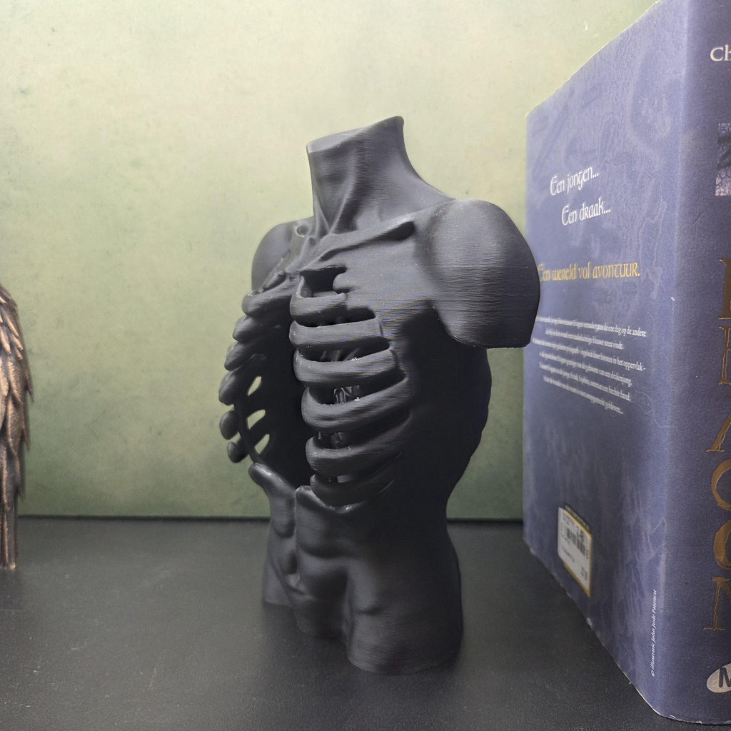 Anatomical Torso Sculpture, Gothic Anatomy Decor, Rib Cage Statue, Macabre Body Sculpture, Dark Academia Decor, Horror Shelf Decor
