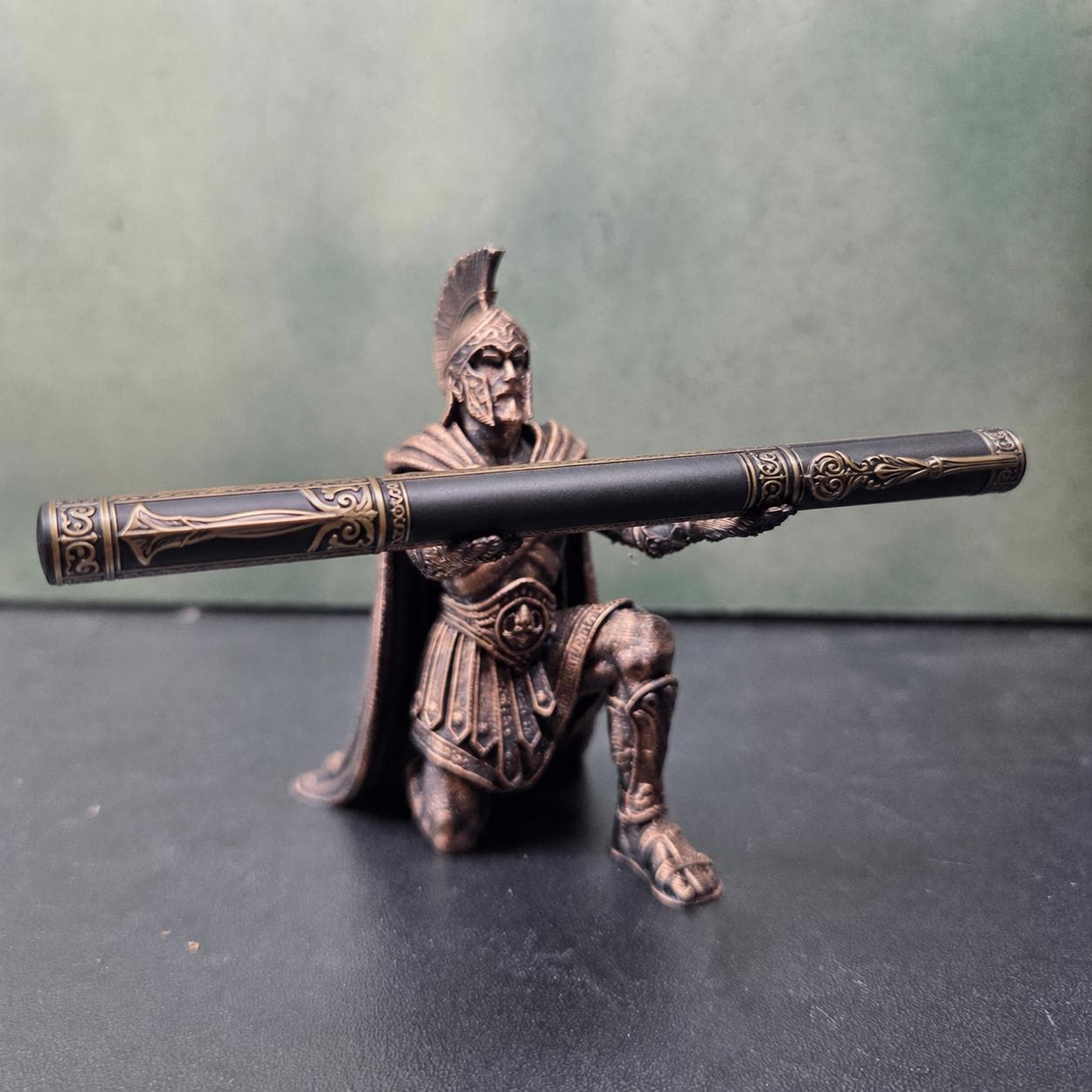 Spartan Warrior Pen Holder, Gladiator Desk Decor, Roman Soldier Pen Stand, Fantasy Office Decor, History Gift, Desk Organizer