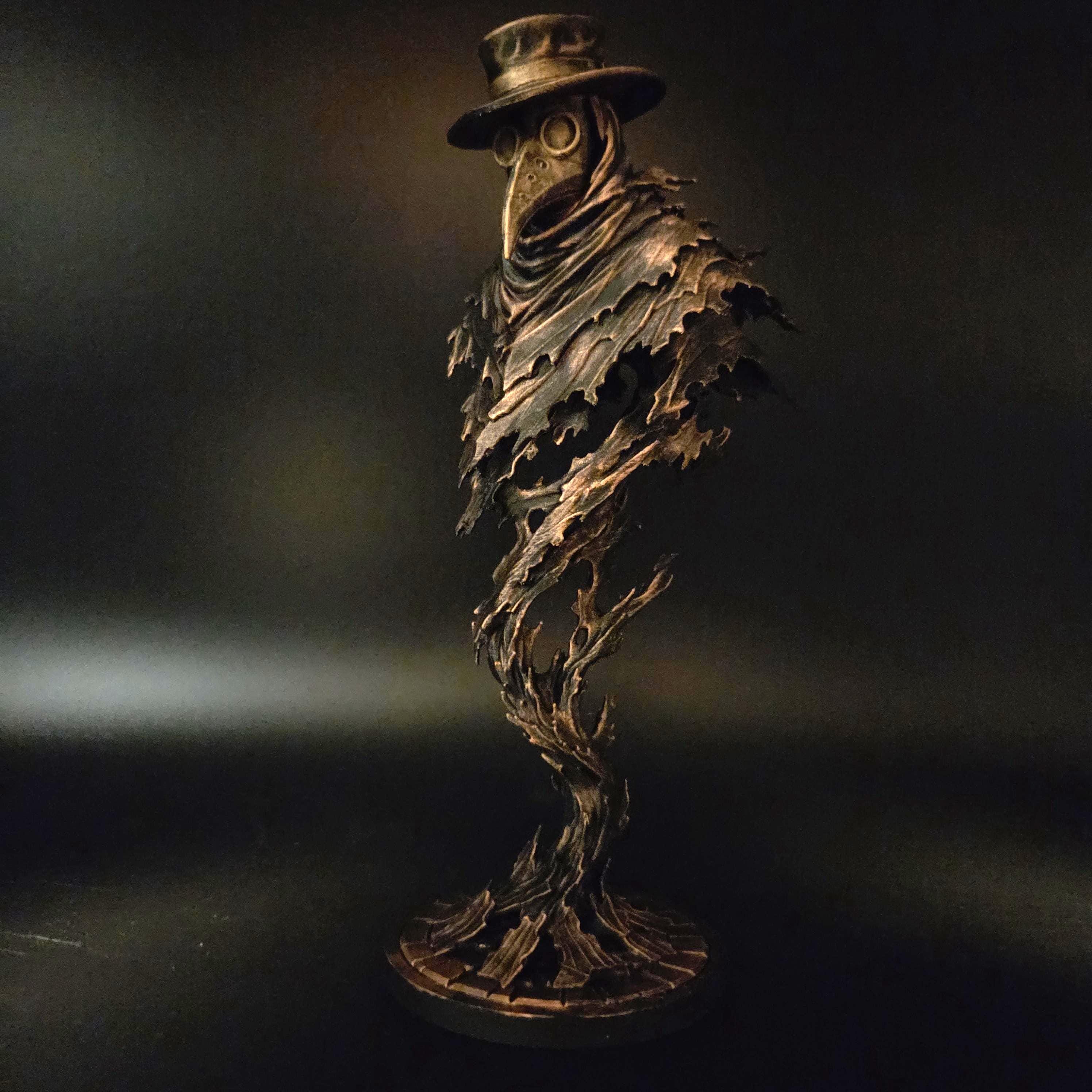 Plague Doctor Statue | Gothic Dark Academia Decor | Macabre Figurine | Bronze Finish | Horror Shelf Decor | Spooky Gothic Gift